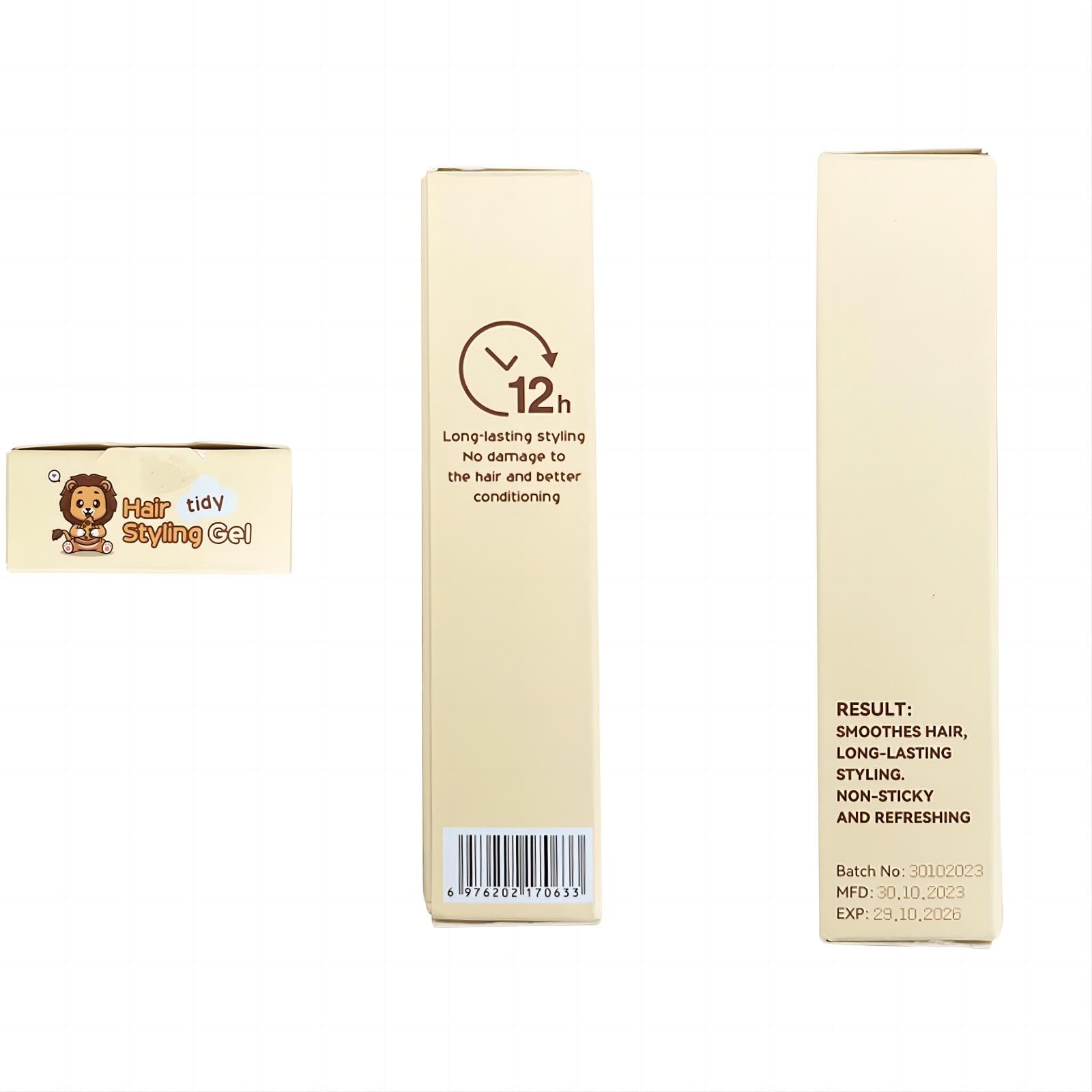 Kids Hair Styling Gel & Wax Stick with Built-in Comb - 2-in-1 Natural Hair Finishing Product for Children, Non-Greasy & Easy to Style, 0.71oz Clear Formula - Perfect for School, Parties & Daily Hairstyles