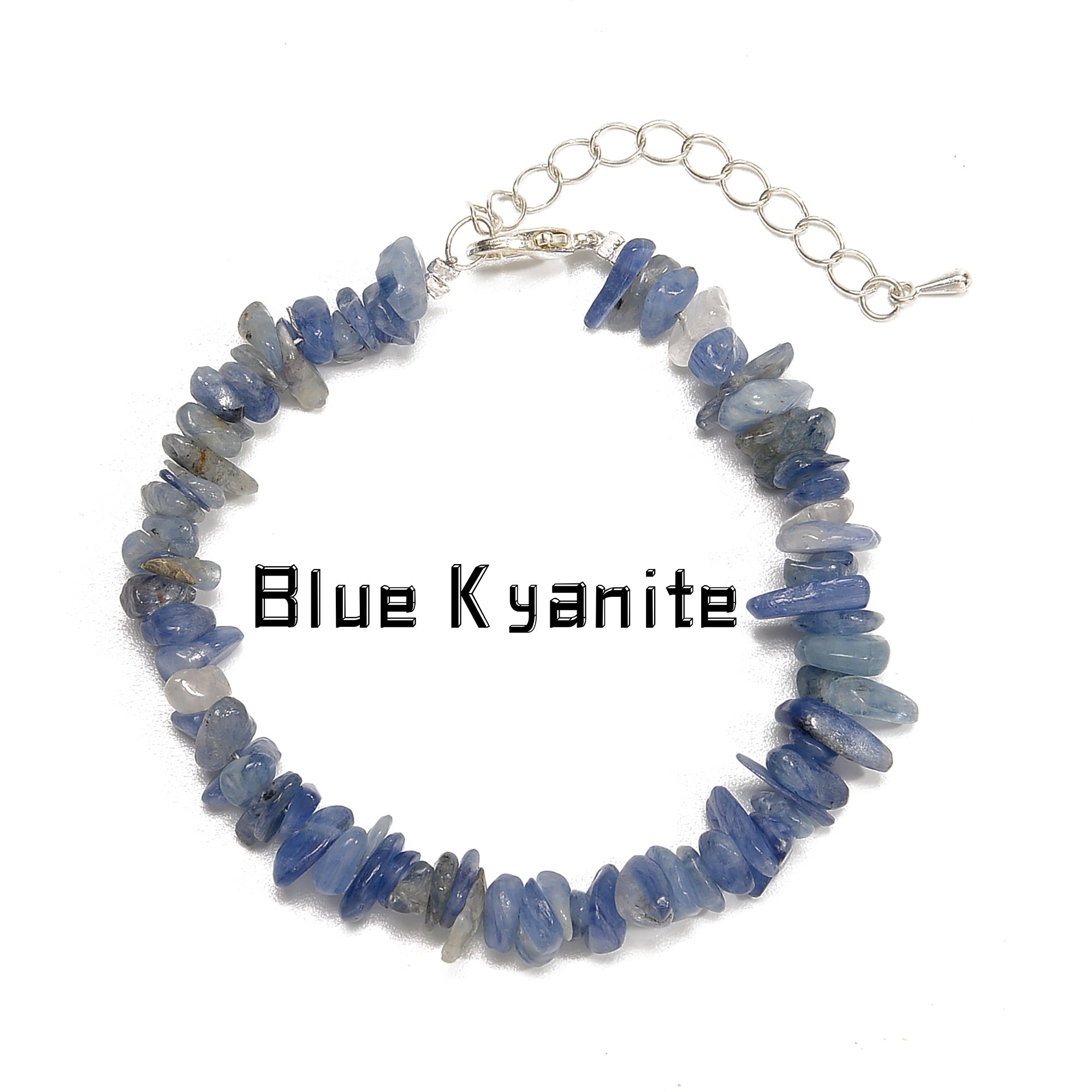 02 Mixed Gemstone Chips Bracelet with Silver Plated Clasp - 5mm & 8mm Beads, 7