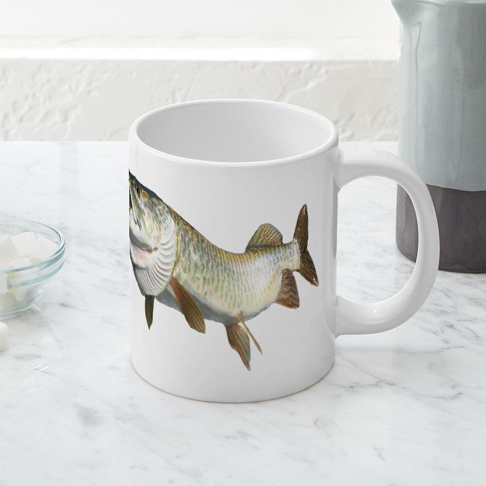Toothy Musky 20 oz Ceramic Coffee Mug - Large Insulated Coffee Cup for Home, Office & Camping - Funny Novelty Gift for Coffee Lovers