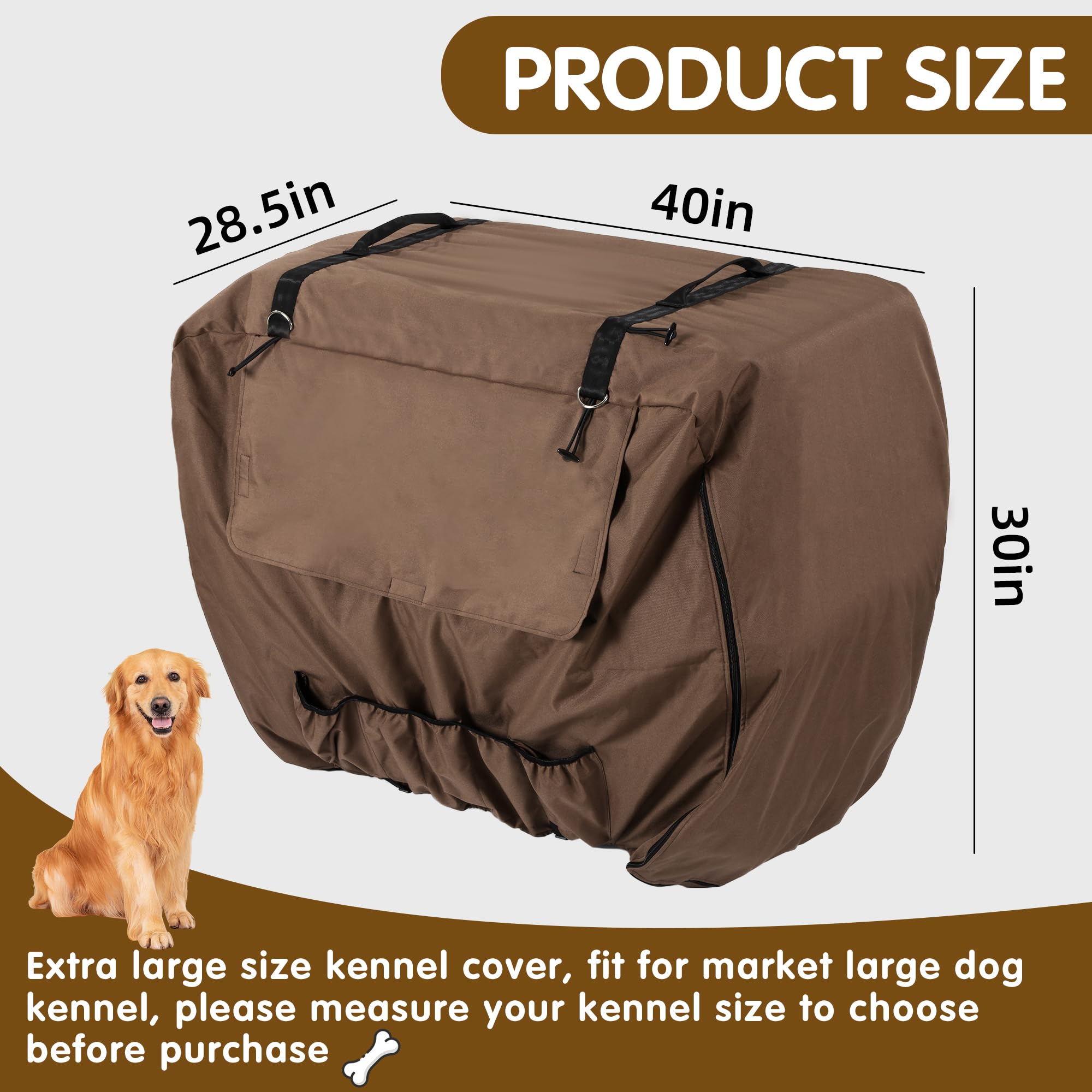 BALAPET Large Thickened Insulated Dog Kennel Cover - Waterproof Oxford Fabric Pet Crate Cover with Windows for Winter Protection, Privacy & Anxiety Relief - Ideal for Puppy Training, Crate Topper & Cold Weather Use