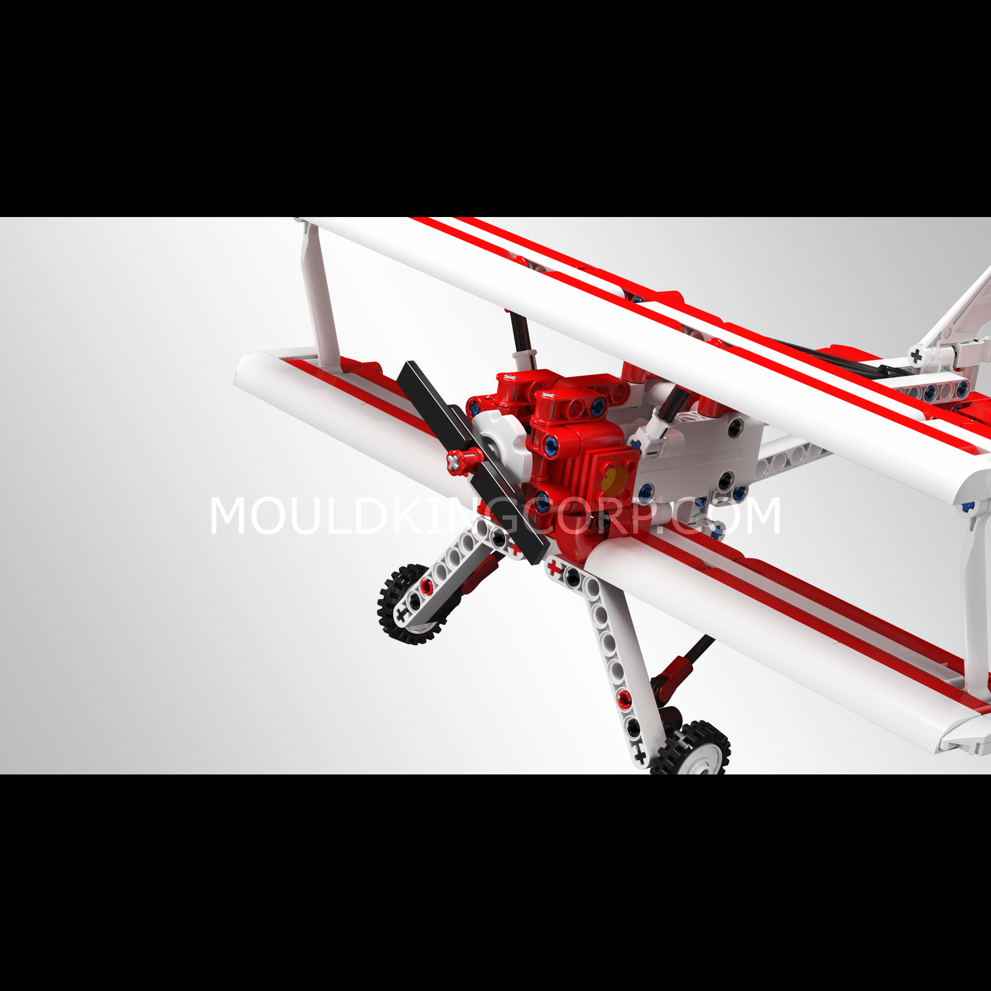 Mould King 24049 Red Ciplane Model Building Kit - 300 Piece DIY Airplane Toy Set for Kids & Adults | STEM Educational Toy, Birthday Gift, Home Decoration & Collector's Display