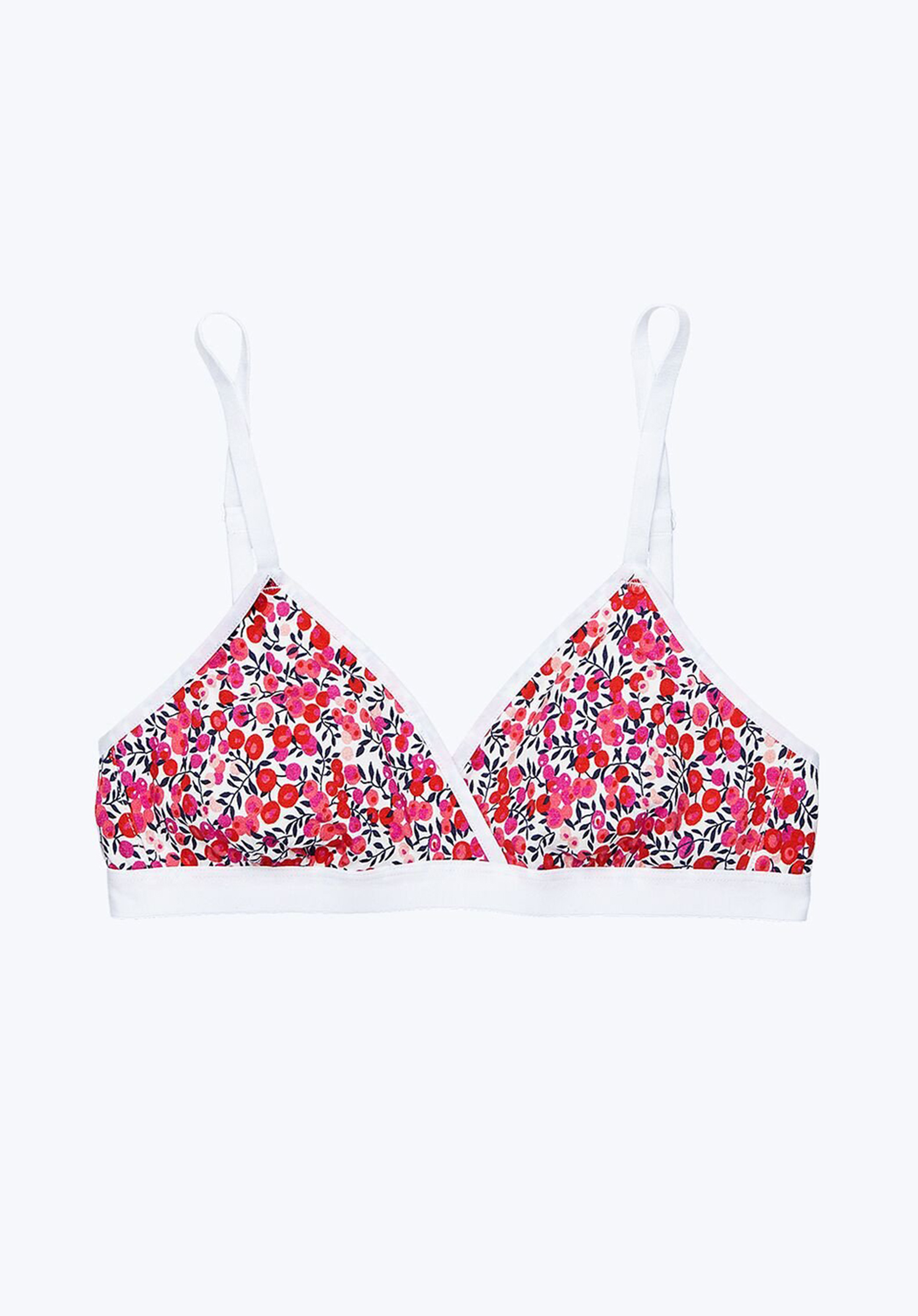 Liberty Hepworth Triangle Bra - Floral Print Bralette in Wiltshire Berries | Comfortable Wire-Free Design for Everyday Wear & Yoga