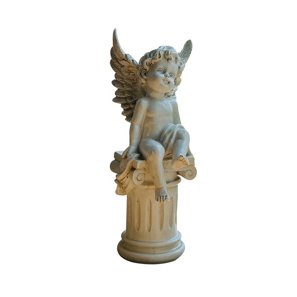 Vintage Angel Garden Statue - Resin Outdoor Decor for Courtyard, Office, Living Room & Bedroom - Retro Small Angel Sculpture for Gardening, Home & Yard Decoration (Color: C) - Perfect for Patio, Lawn, Flower Bed & Indoor Décor