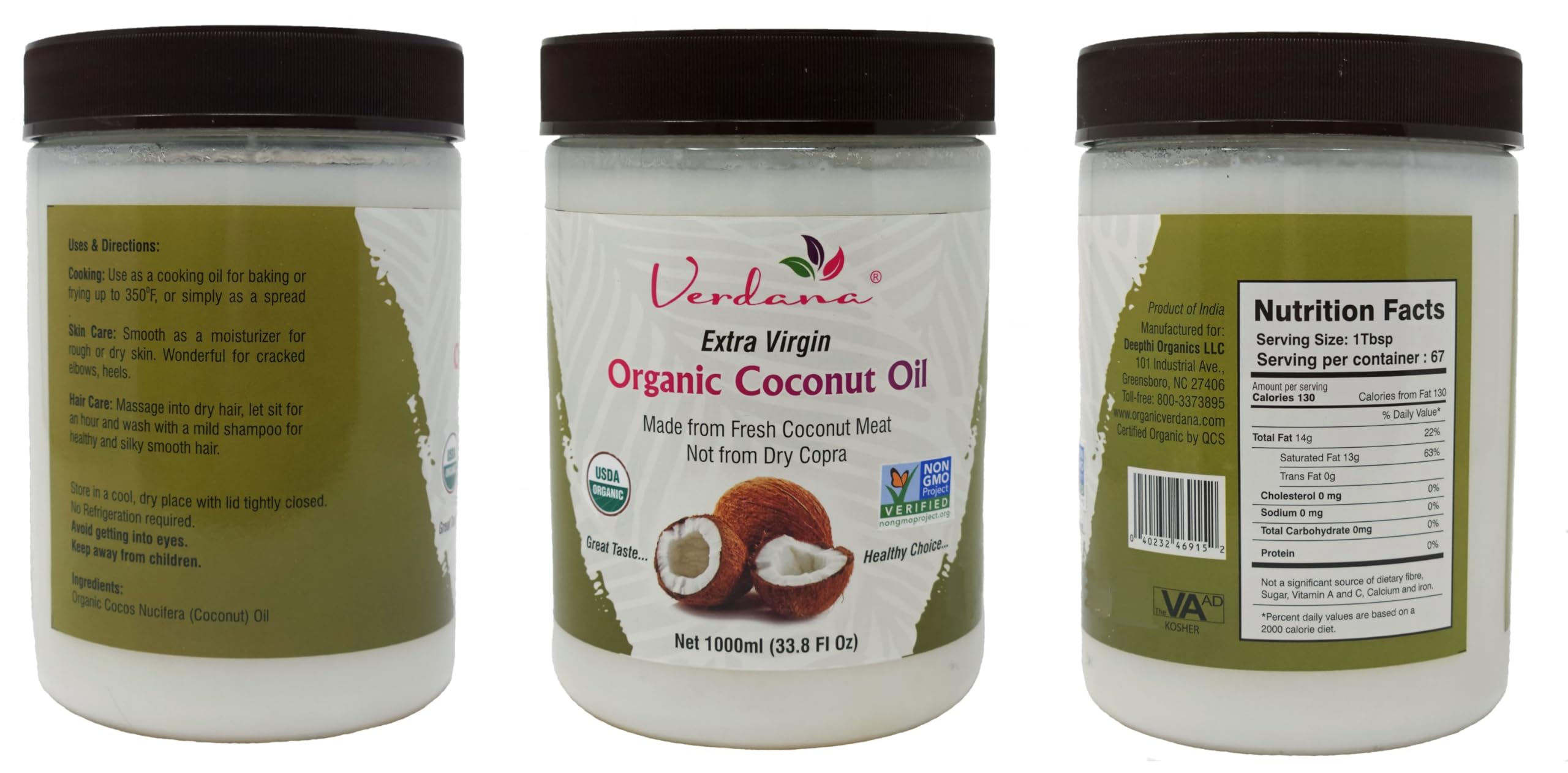 Organic Extra Virgin Coconut Oil - USDA Certified, Unrefined Cold Pressed for Cooking, Baking & Skin Care - 100% Pure Natural Coconut Oil - 32oz - Perfect for Keto, Vegan Recipes & Hair Moisturizing