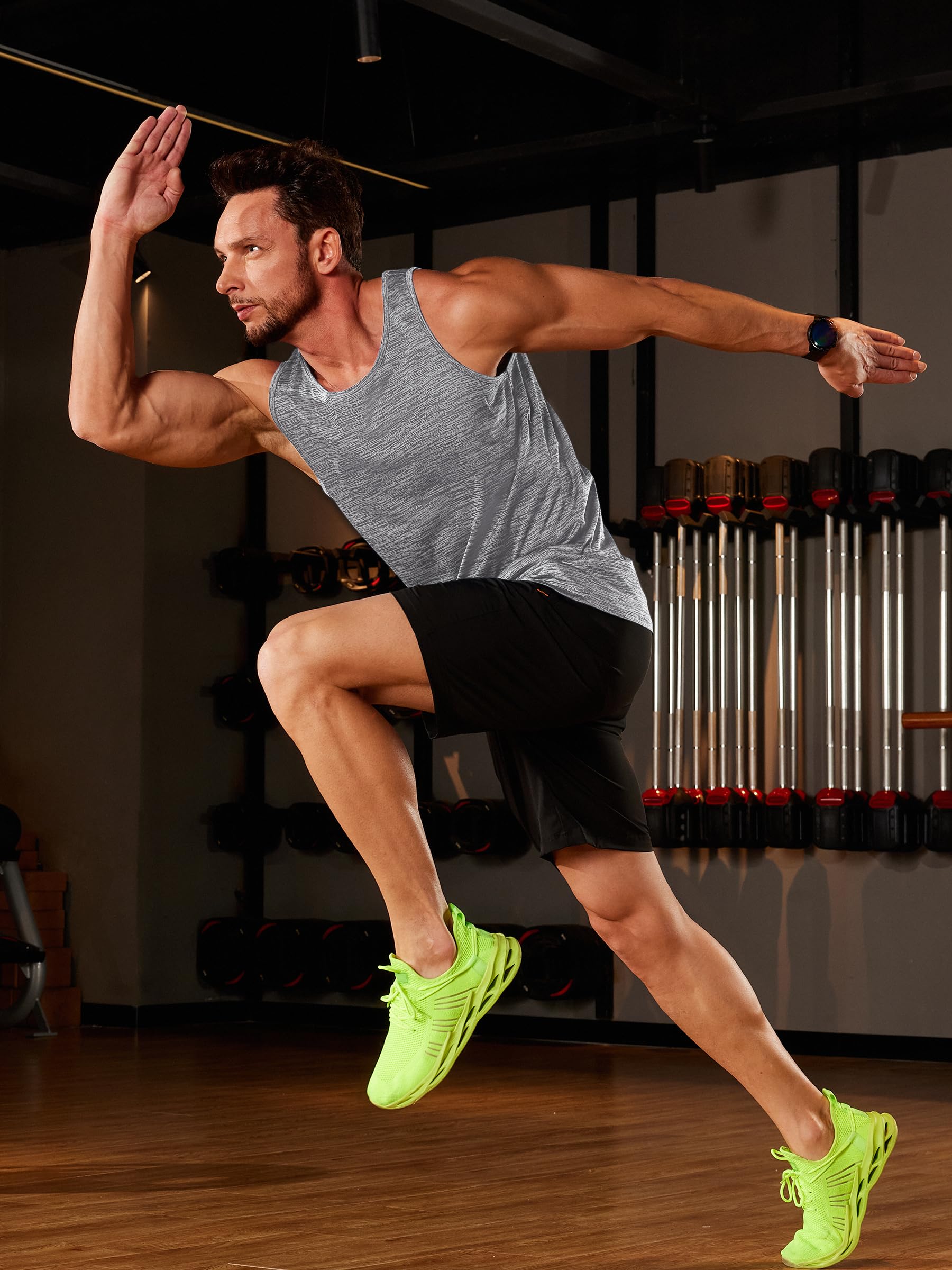 TACVASEN Men's Quick Dry Sleeveless Tank Top - Moisture Wicking Workout Shirt for Gym, Bodybuilding & Athletic Performance | Ideal for Running, Training & Summer Outdoor Activities