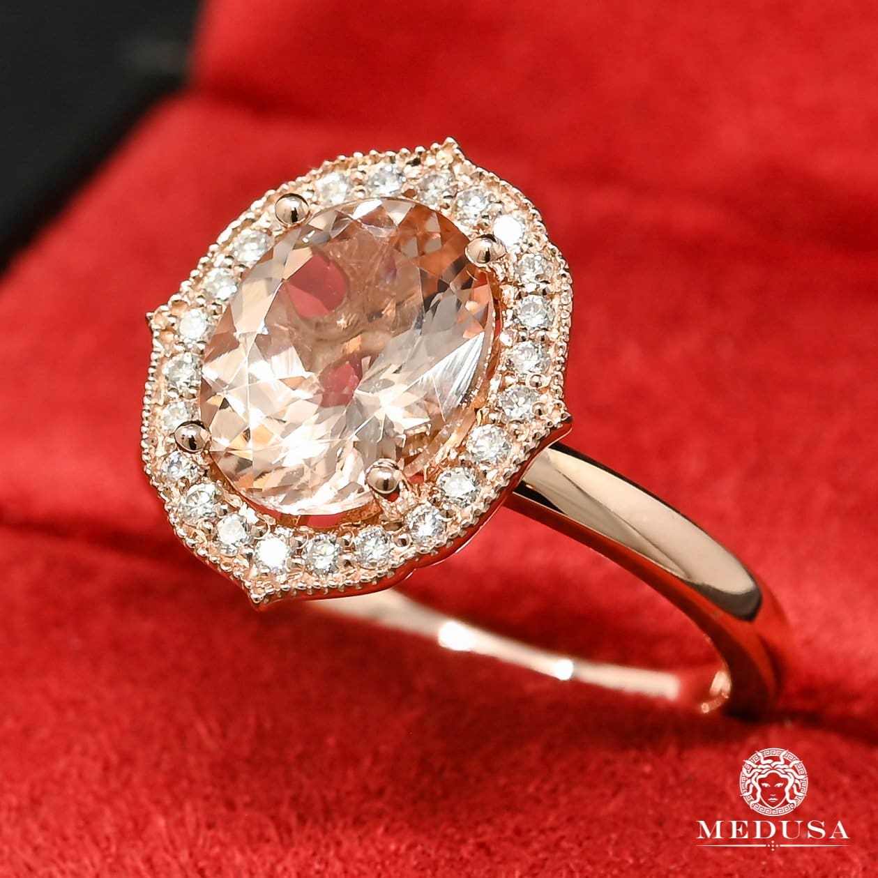 Morganite D9 Diamond Ring - Elegant Pink Morganite & Diamond Jewelry for Women | Perfect for Engagement, Wedding & Anniversary Gifts