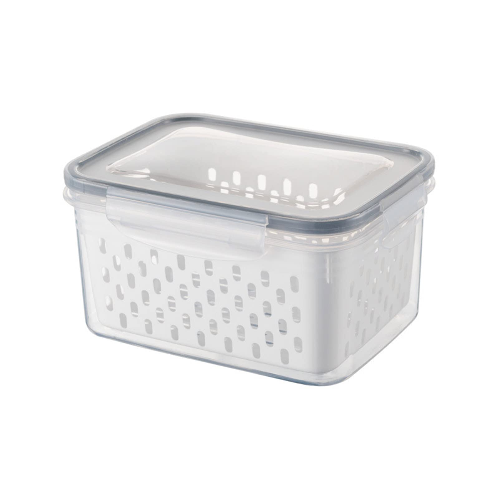 Muised 3-in-1 Refrigerator Storage Container with Strainer & Lid - Perfect for Fruits, Vegetables & Meat