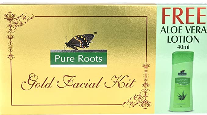 Pure Roots Gold Facial Kit (100g) - Brightening & Anti-Aging Skincare Set for Glowing Skin | Perfect for Daily Beauty Routine & Spa Night Self-Care