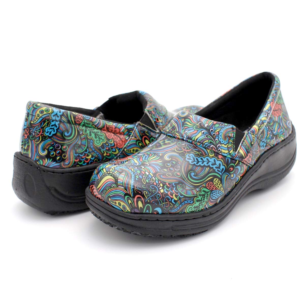 Laforst Women's Rachel Slip-Resistant Nursing Shoes - Non-Slip Work Shoes for Nurses, Waitresses & Waiters - Comfortable Manmade Upper Clogs for Hospital, Restaurant & Healthcare Professionals