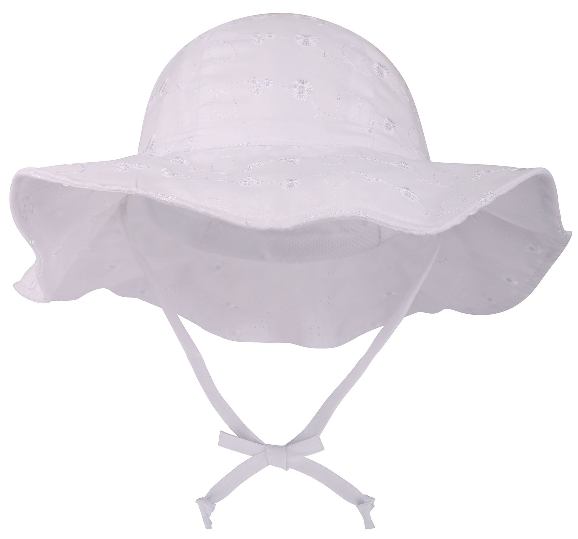 UPF 50+ Baby Sun Hat for Kids 12-24 Months - Lightweight Breathable Outdoor Sun Protection for Beach, Park & Summer Activities - White