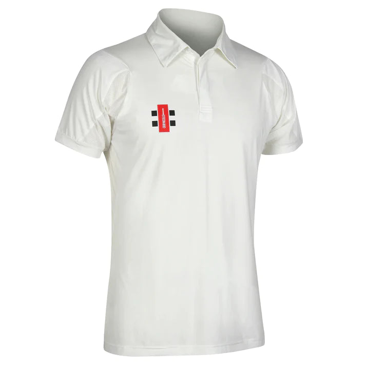 Gray Nicolls Short Sleeve Cricket White T-Shirt - Men's Breathable Performance Jersey for Cricket Practice & Matches - Perfect for Training, Games and Sports Enthusiasts