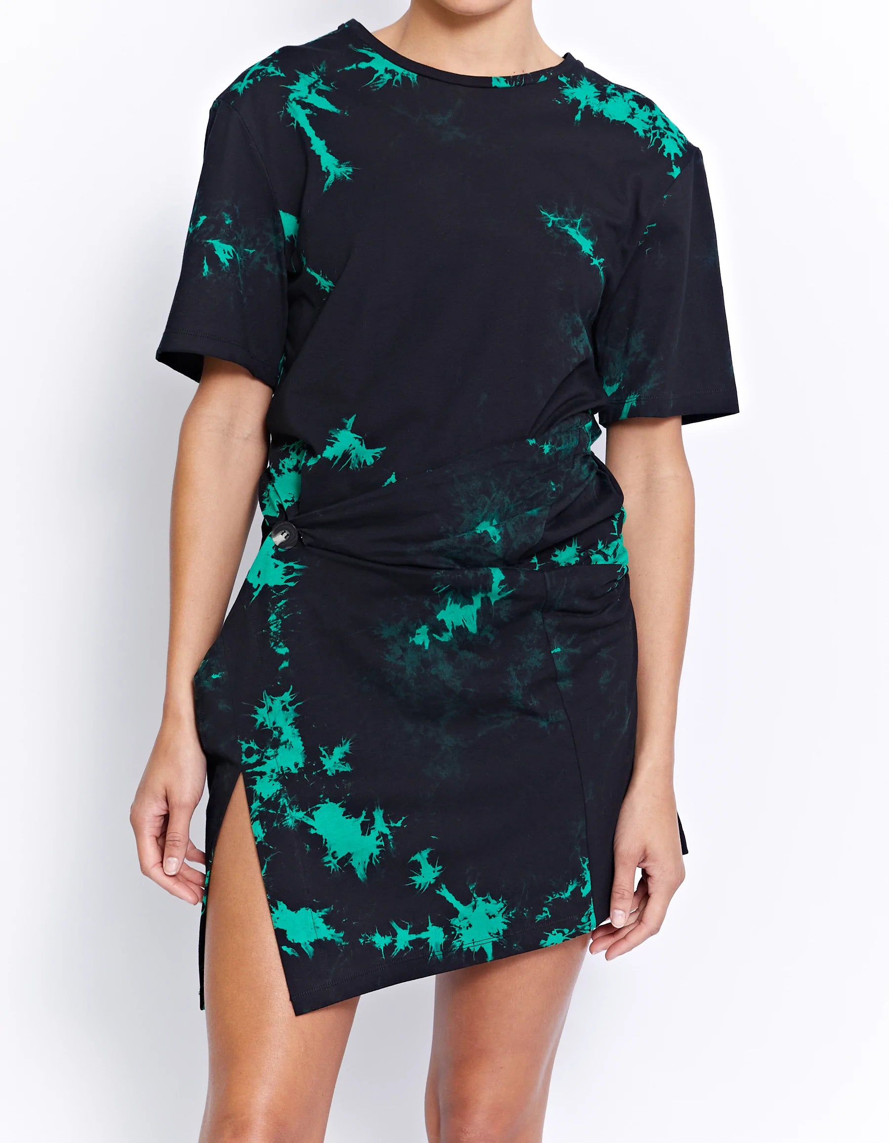 Enzo Twist Dress in Ink - Elegant Women's Twist Front Bodycon Dress for Party, Date Night & Special Occasions