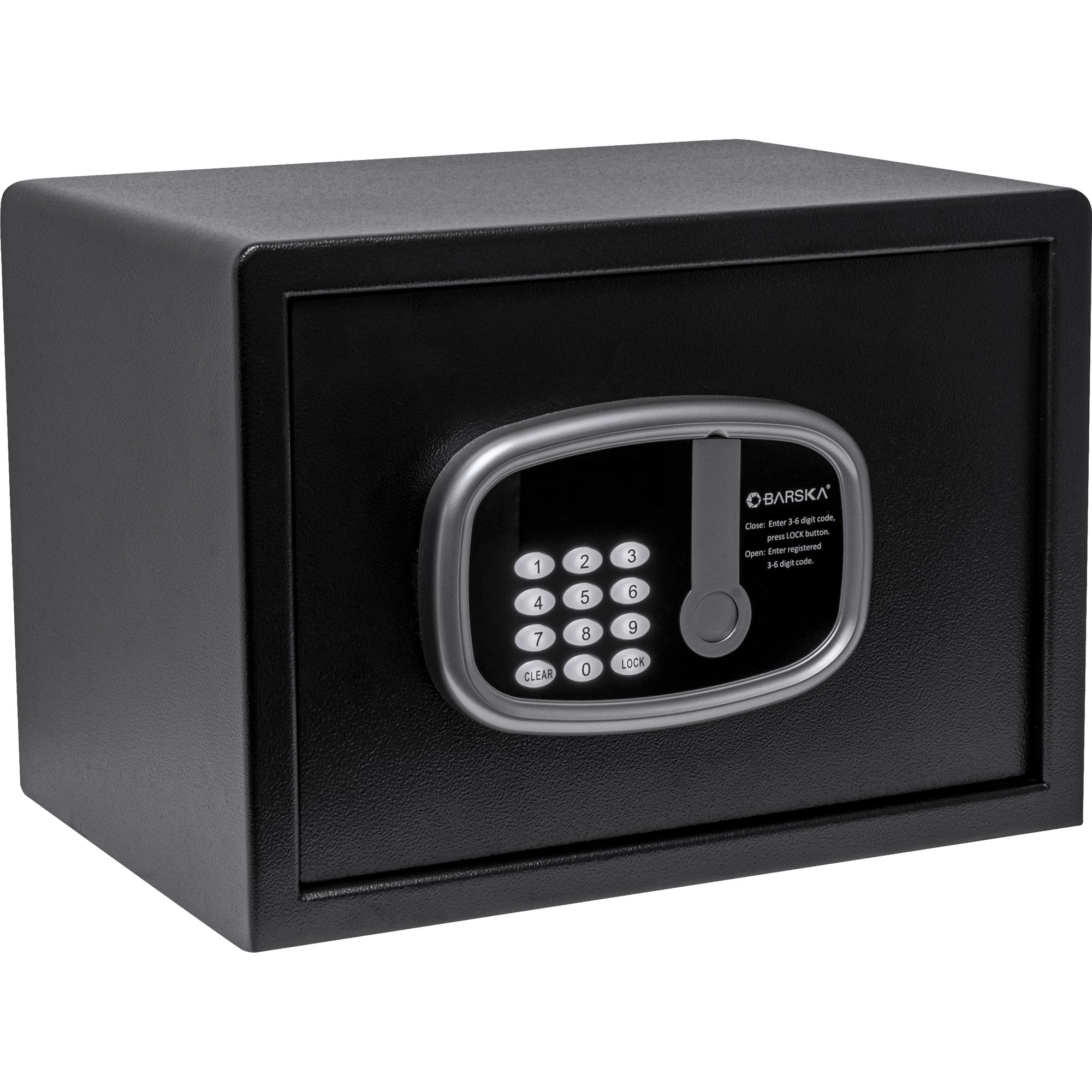 Barska Digital LED Keypad Hotel Safe with Motorized Locking Bolts & Interior Light - Secure Document Storage for Home, Office, and Hotel Use