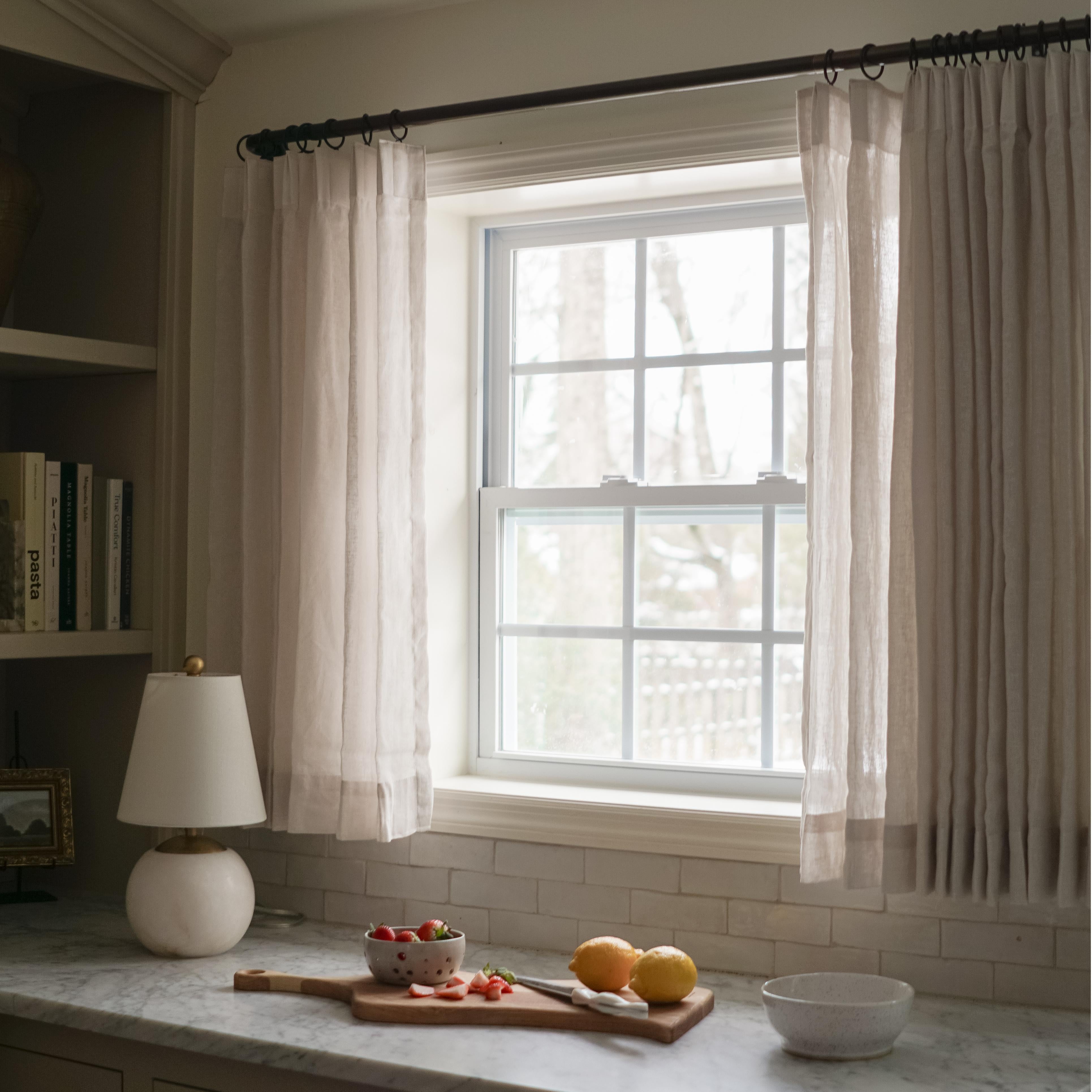 Mustard Yellow Cloud Linen Sheer Curtains - Natural Soft Breezy Custom Drapes with Pleated Design for Living Room, Bedroom & Nursery Window Treatments