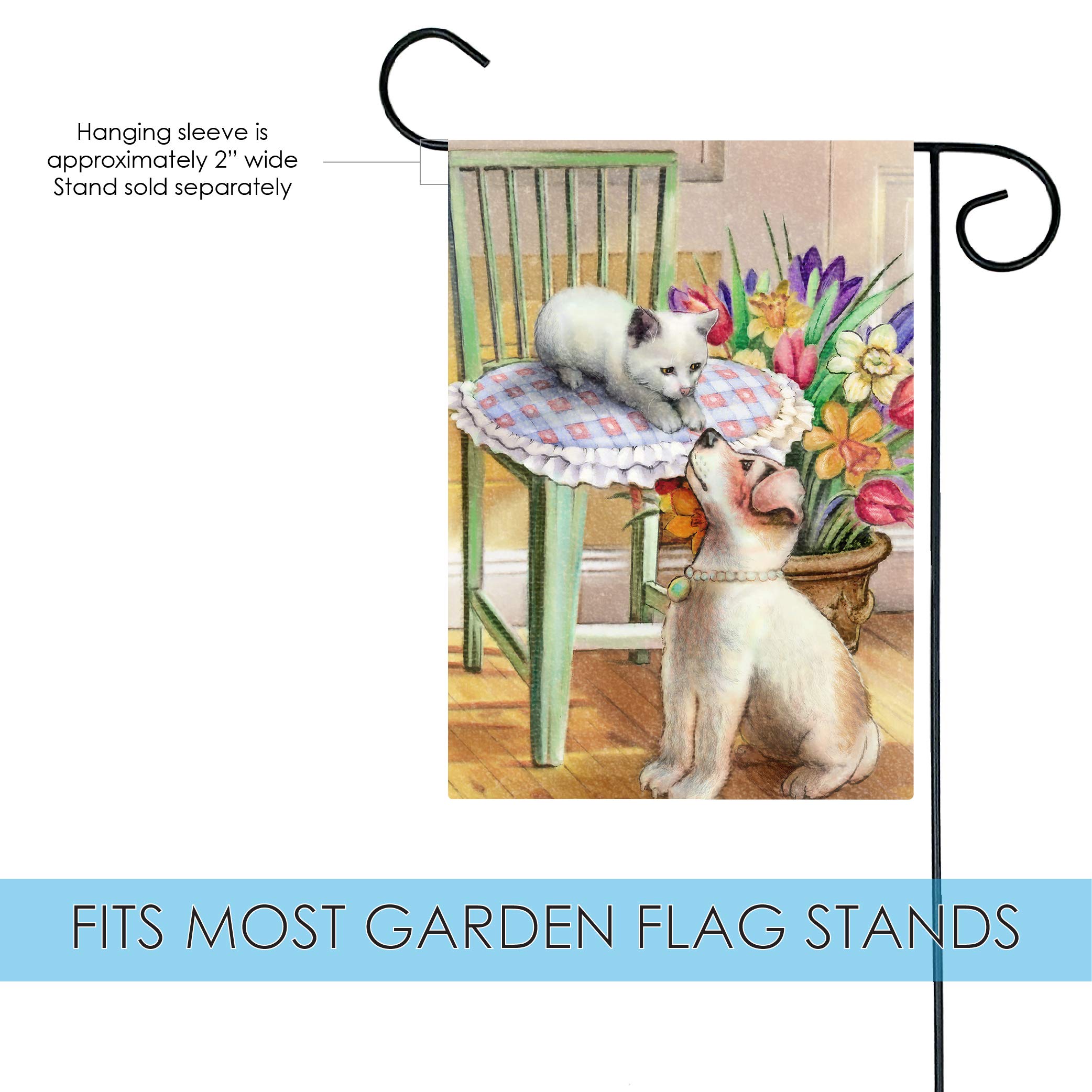 Toland Home Garden 1112176 Double Sided Spring Garden Flag for Outdoor Decor - 12x18 Inch Pet Pals Design with Cats & Dogs - Perfect for Yard, House, Porch & Seasonal Decoration