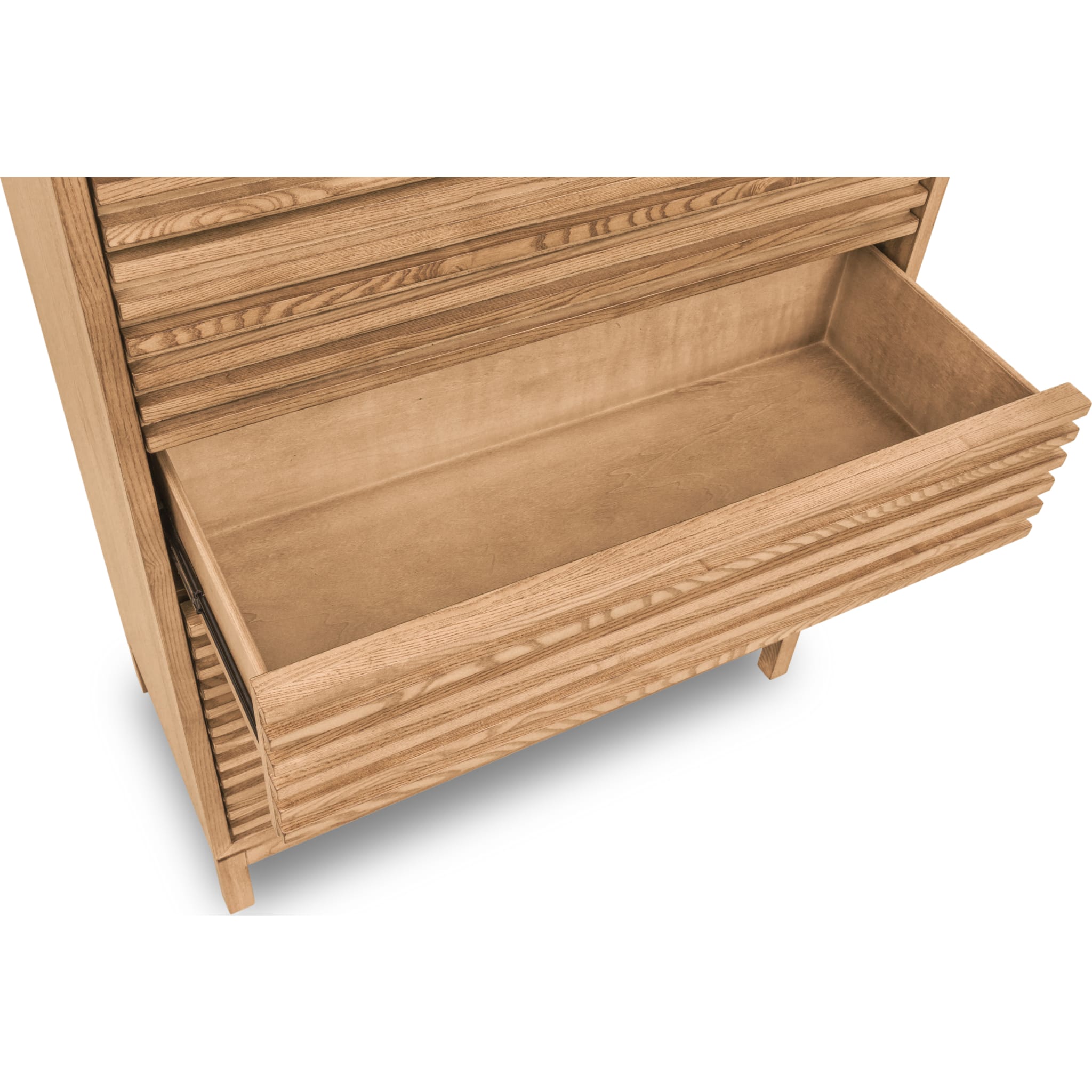Tanner Five Drawer Ash Wood Chest in Flaxen - Stylish Wooden Storage for Bedroom, Living Room & Office Organization