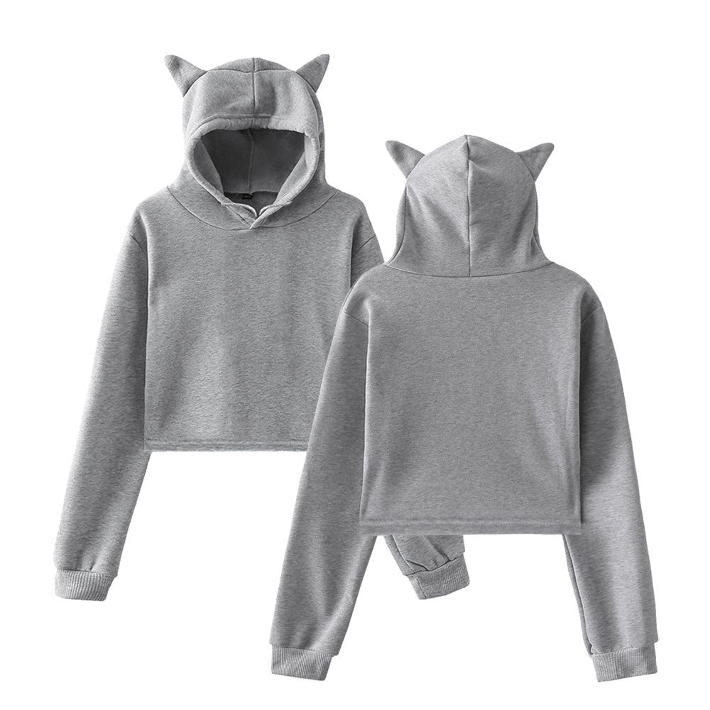 Women's Streetwear Hoodie - Long Sleeve Crop Top Pullover Sweatshirt for Girls | Spring Fashion, Casual Wear & Gym Outfits