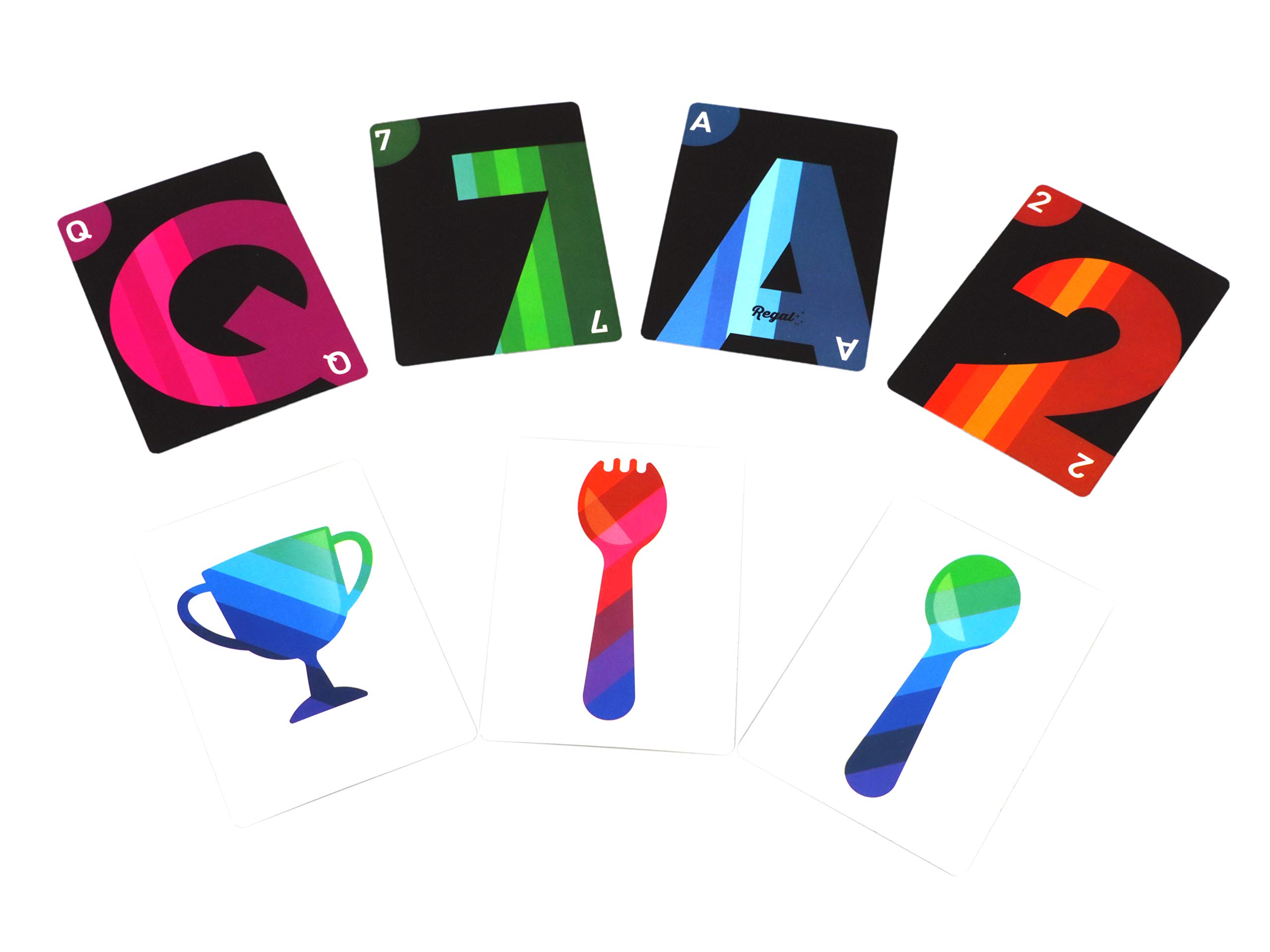 Regal Games Spoons and Sporks Fun Family Card Game Set for Kids, Teens & Adults - 3-8 Player Party Game with 52 Playing Cards & 60 Scoring Cards - Perfect for Game Nights, Travel, and Family Gatherings