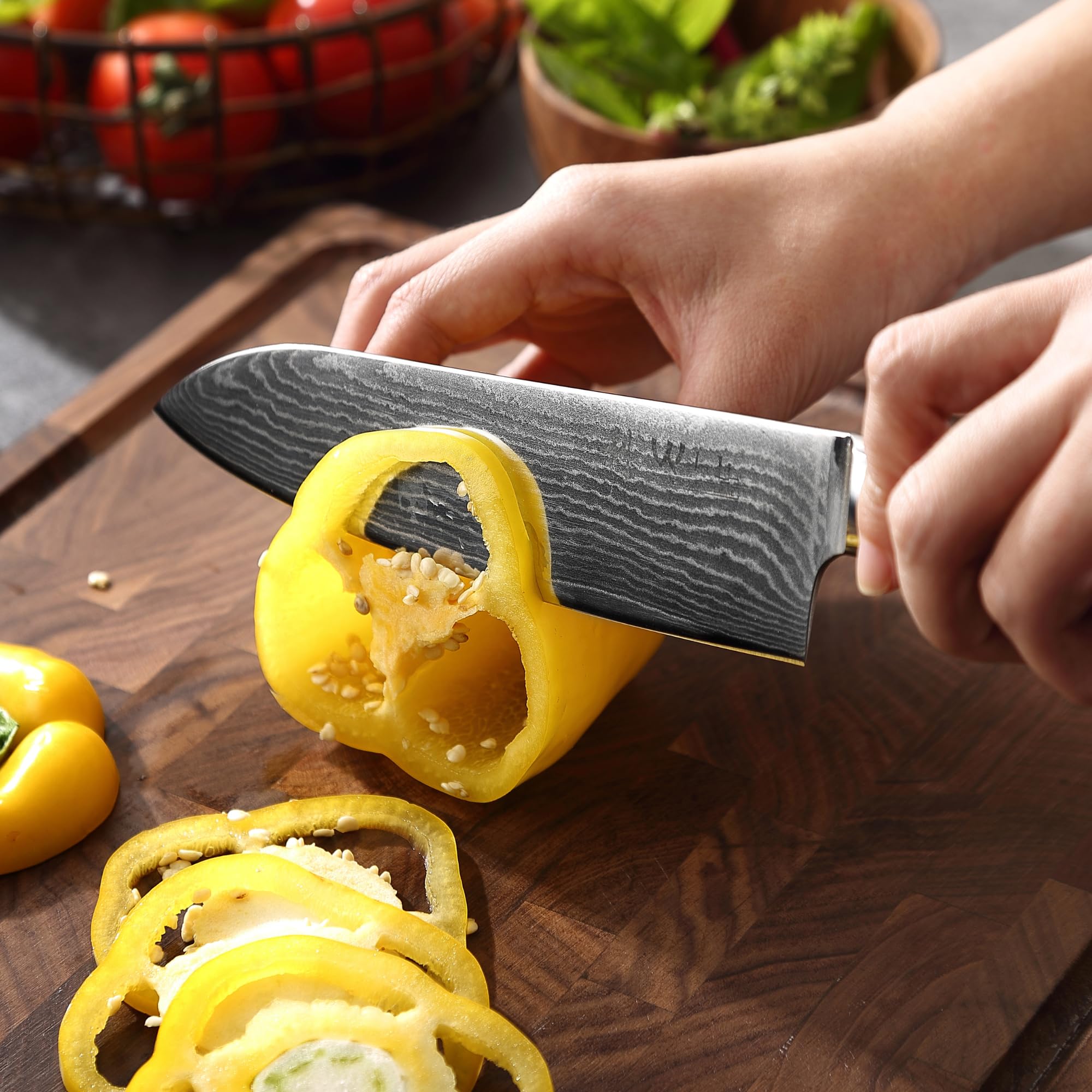 Wakoli 4-Piece Professional Damascus Kitchen Knife Set - 67-Layer Genuine Damascus Steel with VG10 Core - Ergonomic Micarta Handle Chef Knives for Precision Cutting - Perfect for Home Cooking, Professional Kitchens & Culinary Gifts