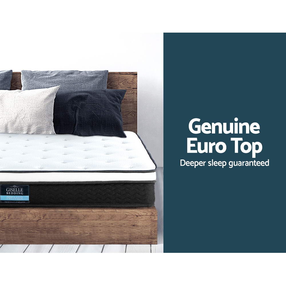 Bonita Euro Top Bonnell Spring Mattress 21cm Thick King Single - Premium Comfort for Bedroom, Guest Room & Dormitory Use