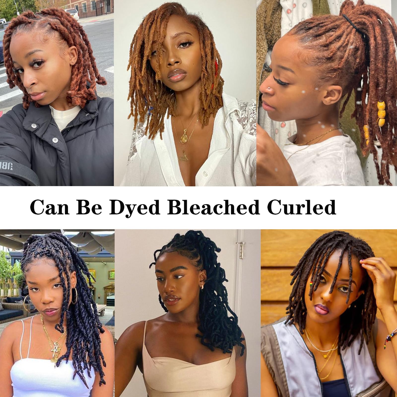 100% Human Hair Dreadlock Extensions 8 Inch 100 Strands - Handmade Permanent Loc Extensions for Women & Men (0.4cm Thickness, Natural Black) - Can Be Dyed, Bleached & Curled - Perfect for Protective Styles, Cosplay & Everyday Wear