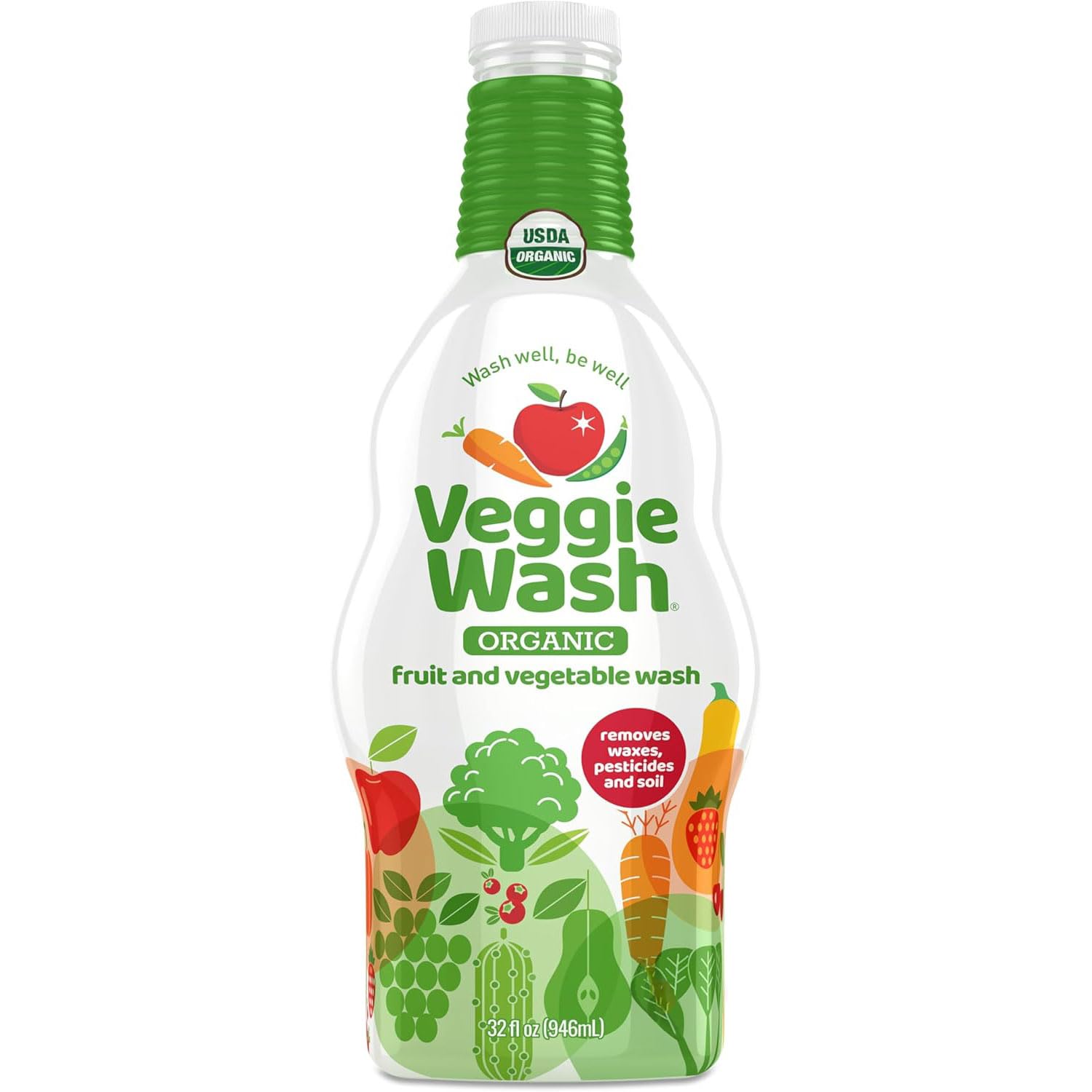 Organic Fruit & Vegetable Wash - 32oz Natural Veggie Cleaner for Fresh Produce | Safe & Effective for Fruits, Vegetables, Herbs | Perfect for Pre-Washing Salads, Smoothie Ingredients & Meal Prep