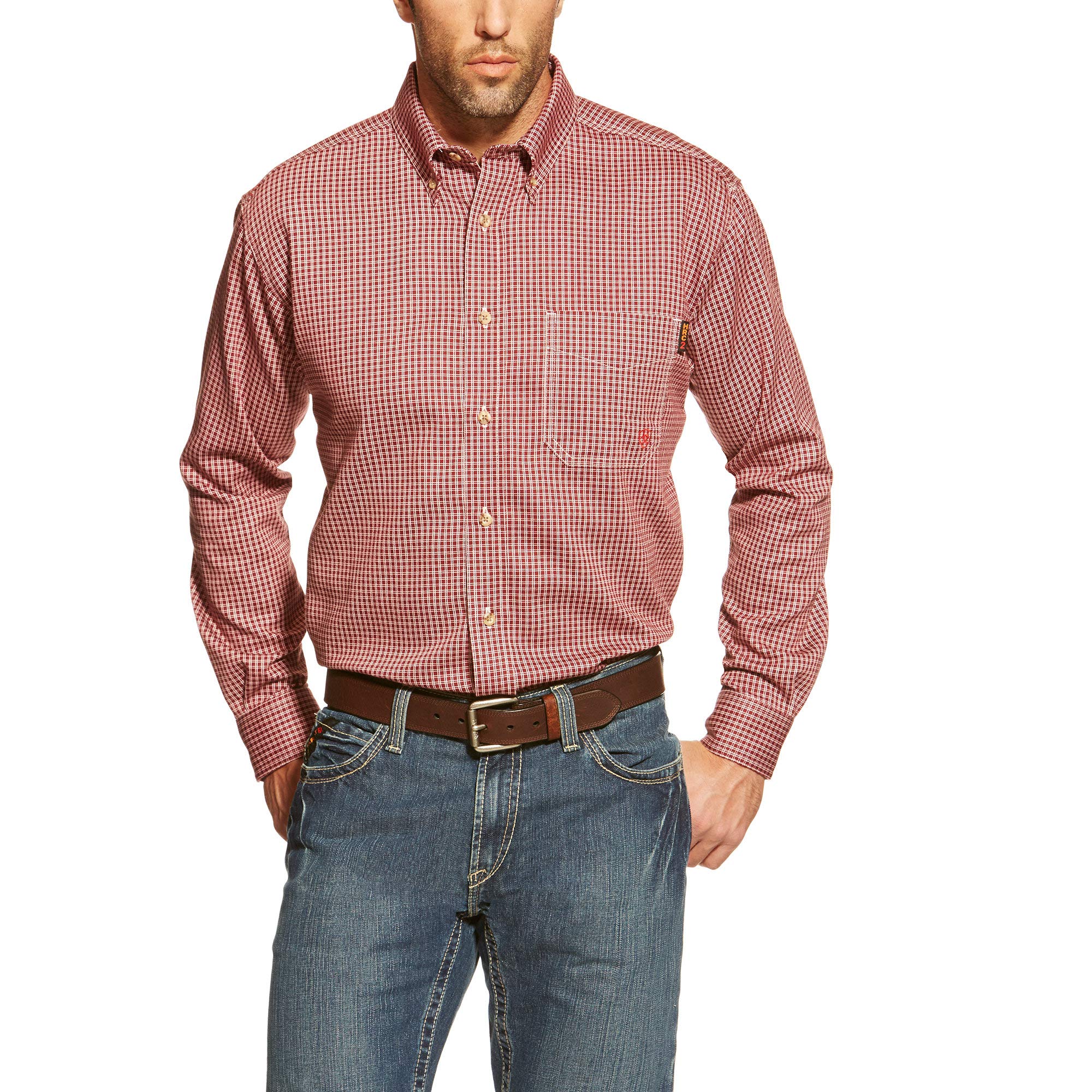 ARIAT Men's Fr Bell Work Shirt - Durable Western Workwear for Ranch, Construction & Outdoor Jobs | Long Sleeve Button-Up Shirt for Men