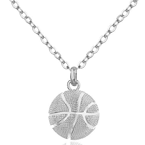 Basketball Pendant Necklace for Men & Women - Gold & Silver Basketball Jewelry Gift for Boys, Girls, Players & Coaches - Perfect for Christmas, Birthday, Sports Events & Fan Apparel