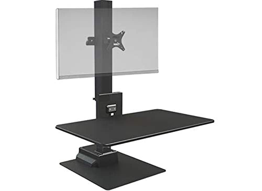 Ergotech Freedom Electric Stand - Full Swivel/Tilt Adjustable Monitor Mount for Single Computer Screen, One-Touch Height Adjustment, 88.2lbs Capacity, VESA Compatible (Black) - Perfect for Home Office, Gaming Setup & Workspace Ergonomics
