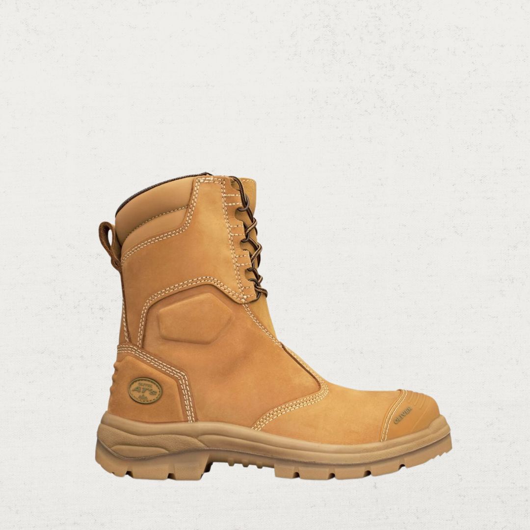 High Leg Zip Sided Safety Boots - Waterproof Steel Toe Work Boots for Construction & Industrial Use - OSHA Compliant Safety Shoes for Men & Women