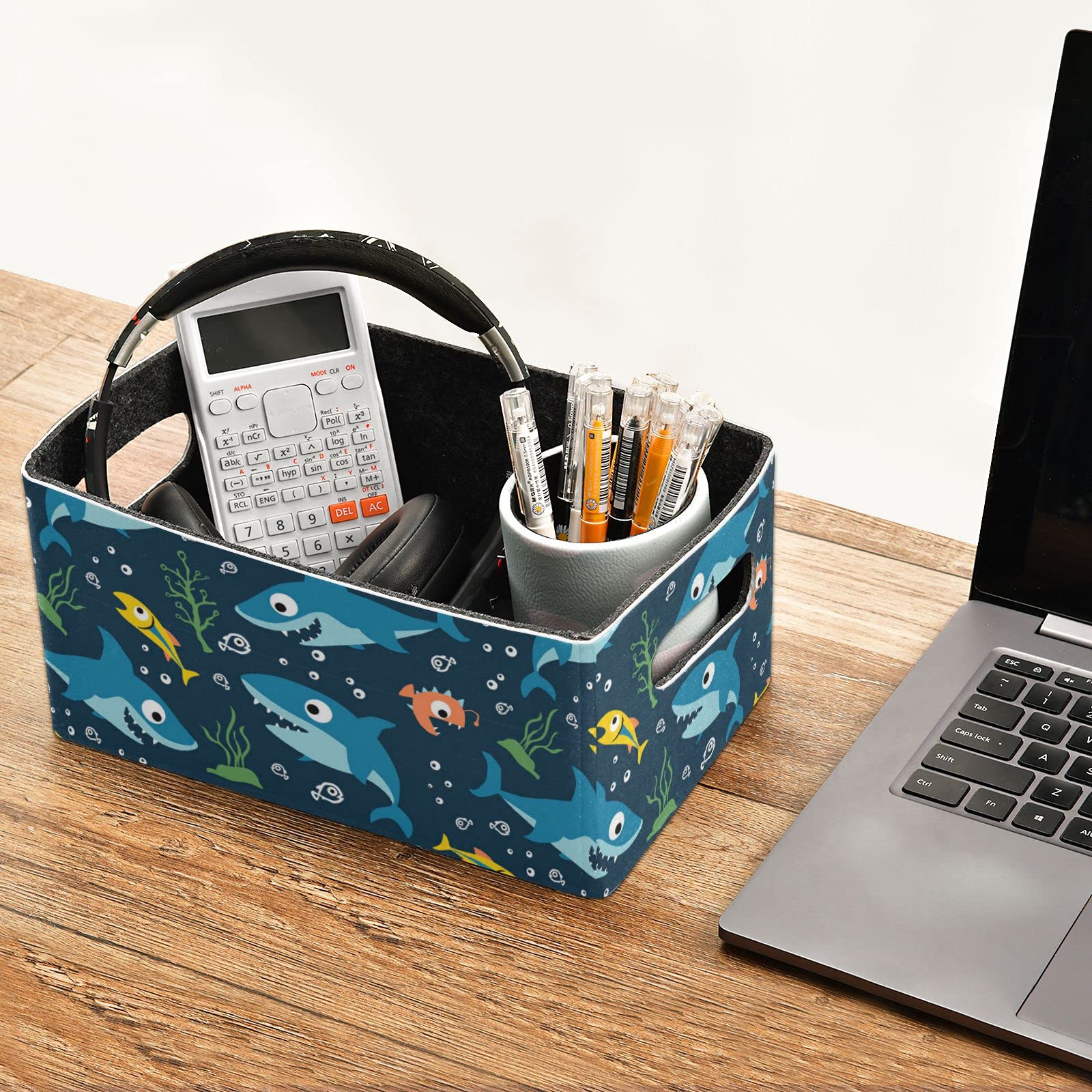 Marine Animals Cartoon Storage Basket - Foldable Felt Organizer Bin for Kids' Toys, Nursery, Closet & Home Decor | Perfect Gift for Baby Shower & Playroom Organization