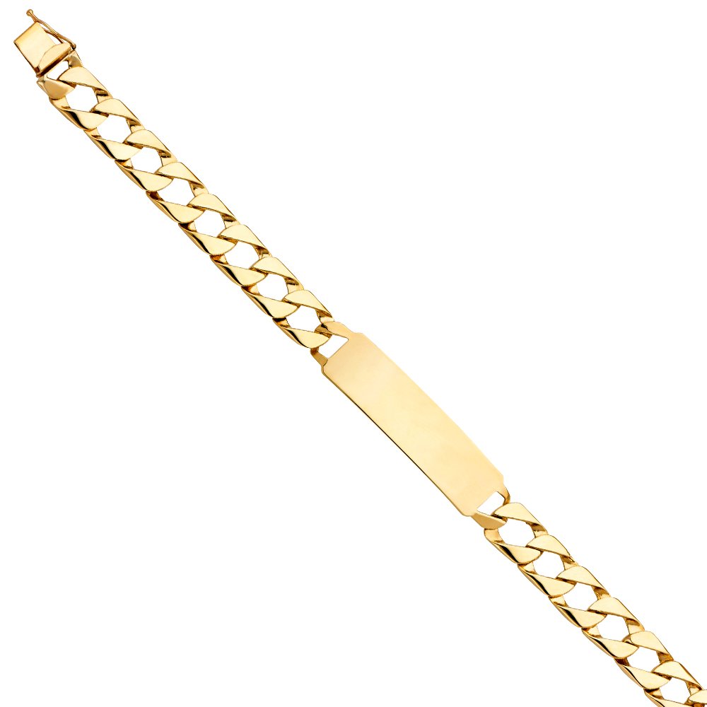 14K Yellow Gold Cuban Link ID Bracelet 8.5