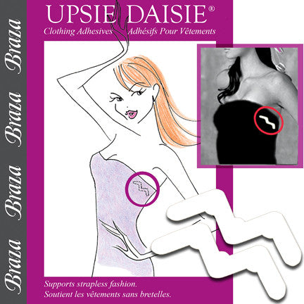 BRAZA Upsie Daisie Fashion Tape - 6 Adhesive Strips for Wardrobe Fixes & Clothing Adjustments | Perfect for Strapless Dresses, Tops & Costume Securing