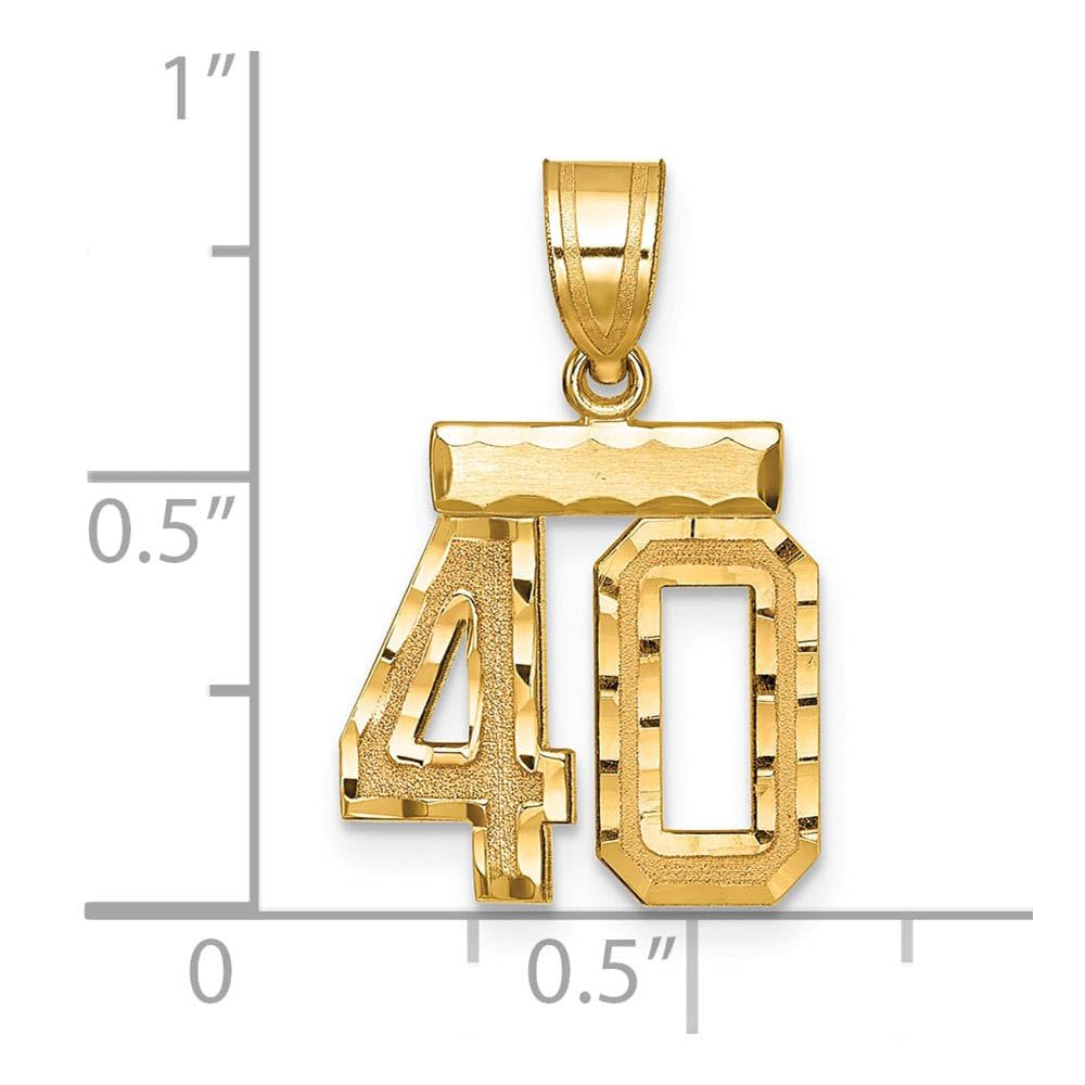The Black Bow 14k Yellow Gold Varsity Collection Small D/C Pendant Number 40 - Perfect for Everyday Elegance and Special Occasions