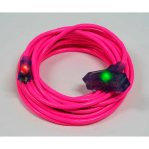 Pro Glo SJTW Heavy Duty Lighted Triple Tap Extension Cord with CGM - 15ft Power Strip for Home, Office, Workshop & Outdoor Use