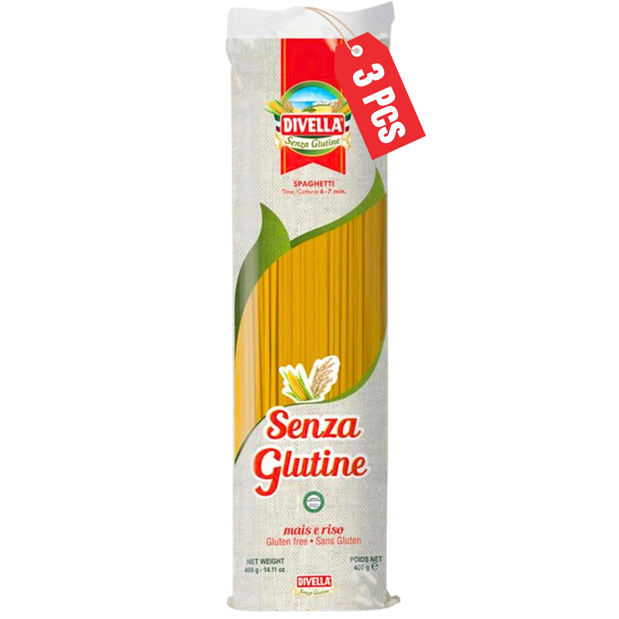 Divella Gluten Free Spaghetti 16 oz (Pack of 3) - Authentic Italian Pasta Made with Maize & Rice Flour, Al Dente Texture - Perfect for Pasta Dishes, Salads, and Family Dinners