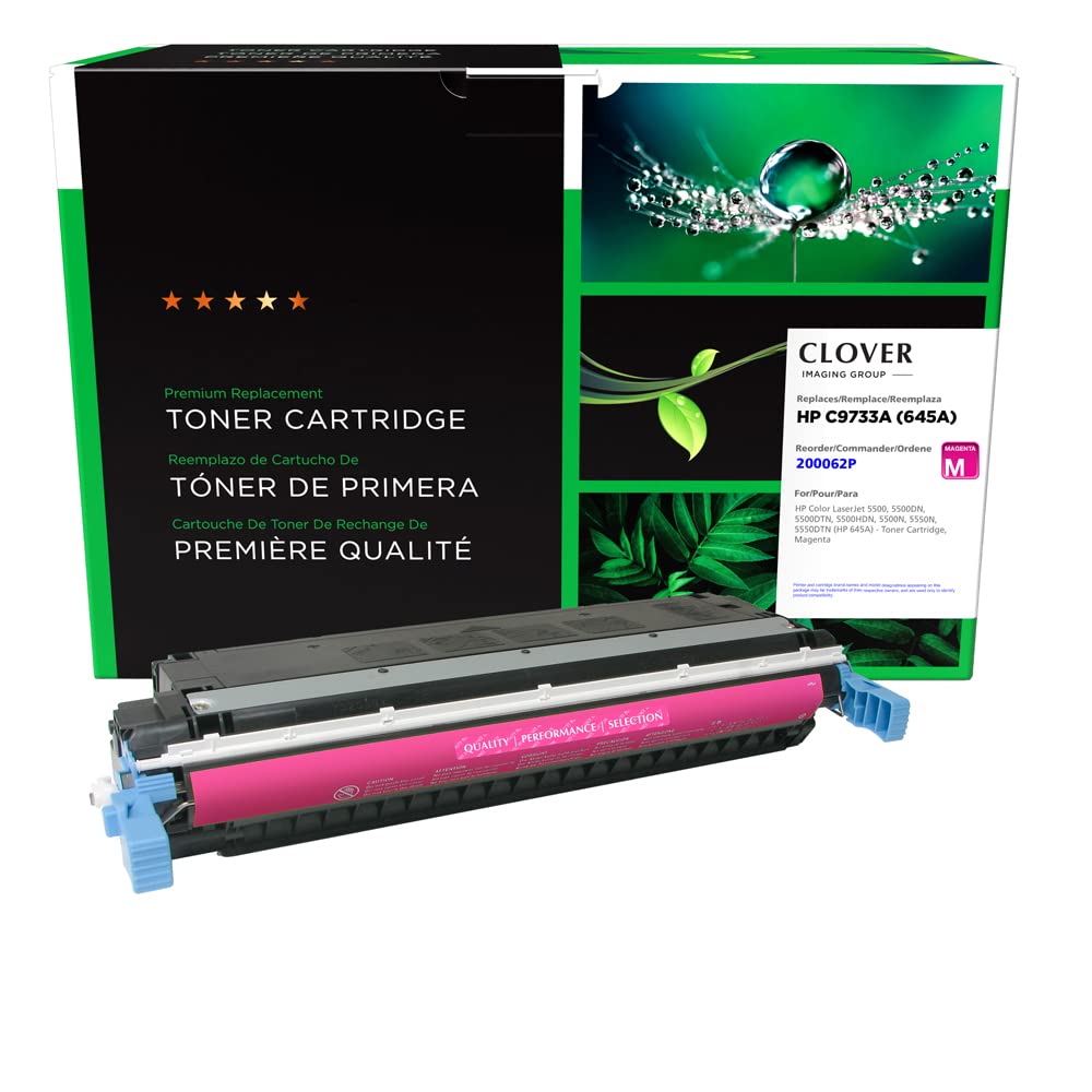 Clover Remanufactured Magenta Toner Cartridge Replacement for HP C9733A (HP 645A) | High-Quality Printer Ink | Perfect for Home Office Printing & School Projects
