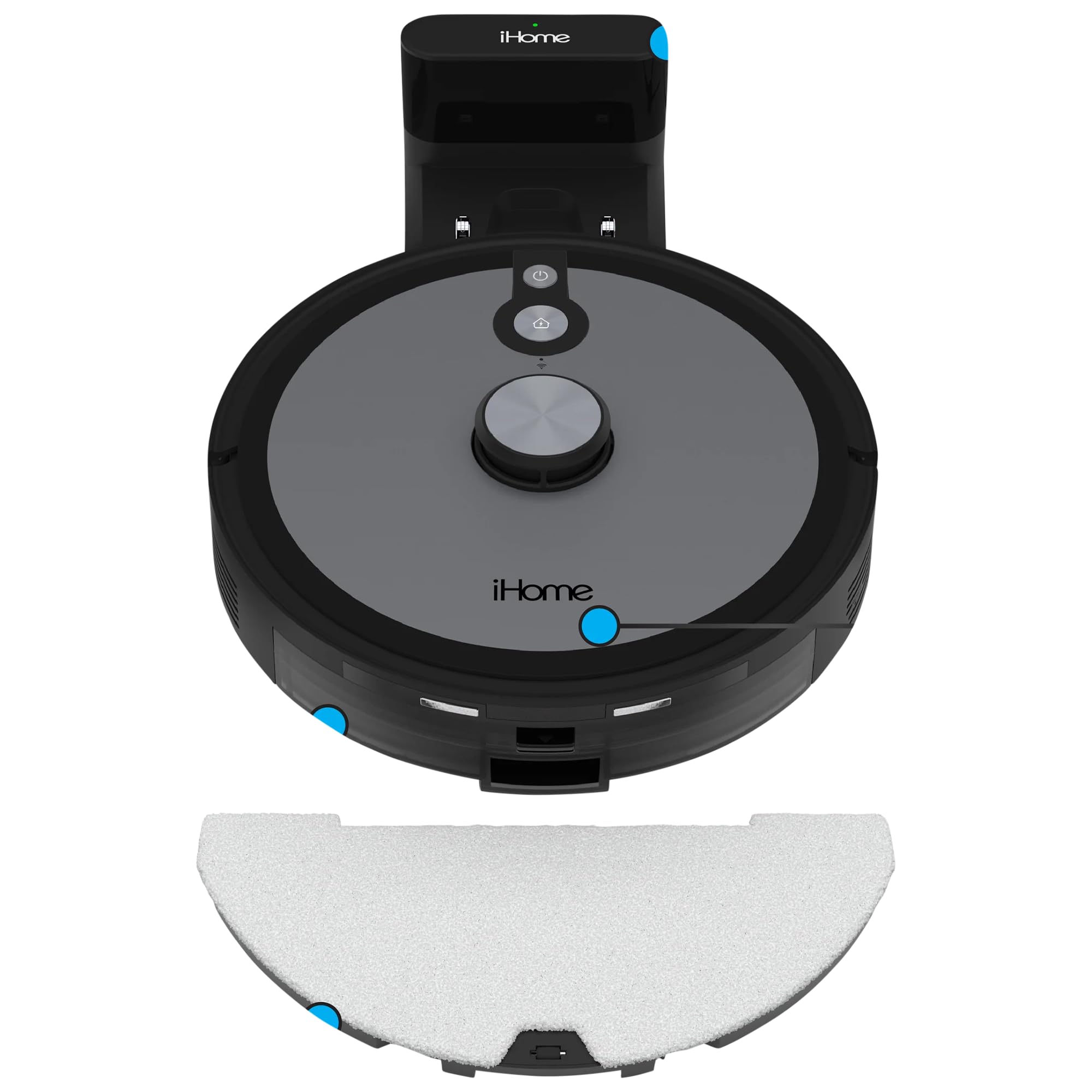 iHome Autovac Nova S2 Robot Vacuum and Mop Combo with LiDAR Navigation - Smart Cleaning for Hardwood Floors, Carpets & Pet Hair - Perfect for Homes with Pets & Kids