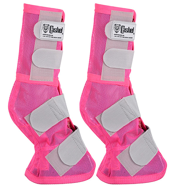 4 Pack Cashel Fly Prevention Warmblood Horse Leg Guard Boots - Breathable Mesh, Pink - Ideal for Riding, Training & Outdoor Horse Activities