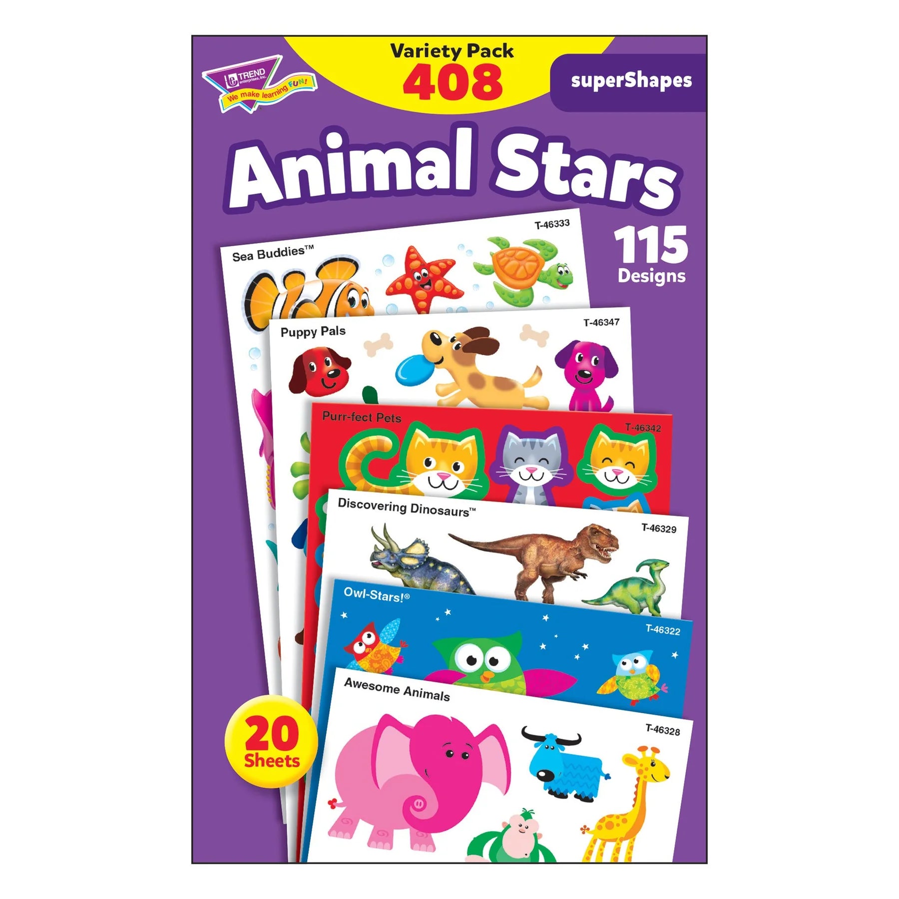 Animal Stars SuperShapes Stickers - 500+ Colorful Fun Stickers for Kids, DIY Crafts, Scrapbooking & School Projects