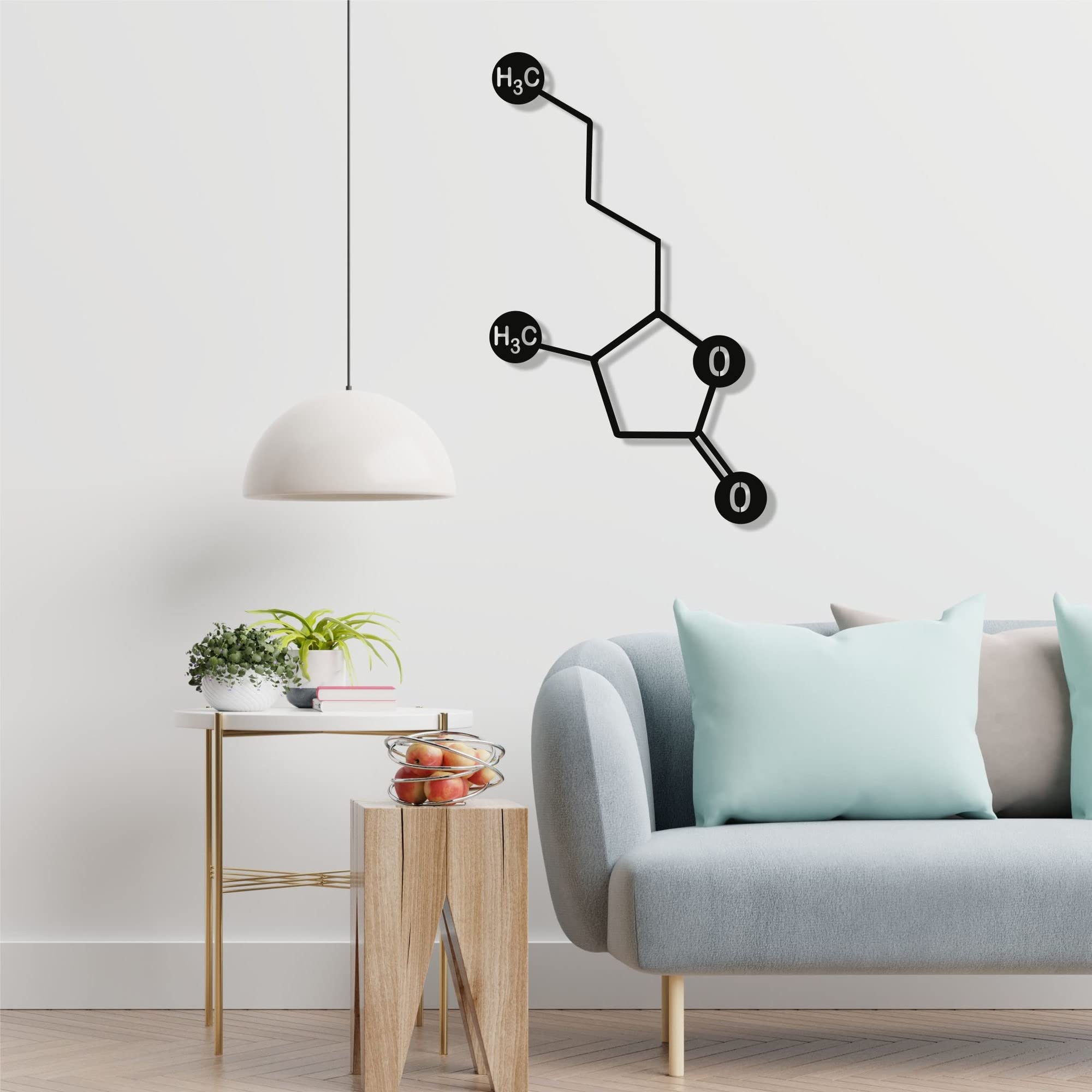 Whiskey Molecule Metal Wall Art - Science Themed Home Decor - Unique Chemistry Wall Decor for Living Room, Bar, Office & Man Cave