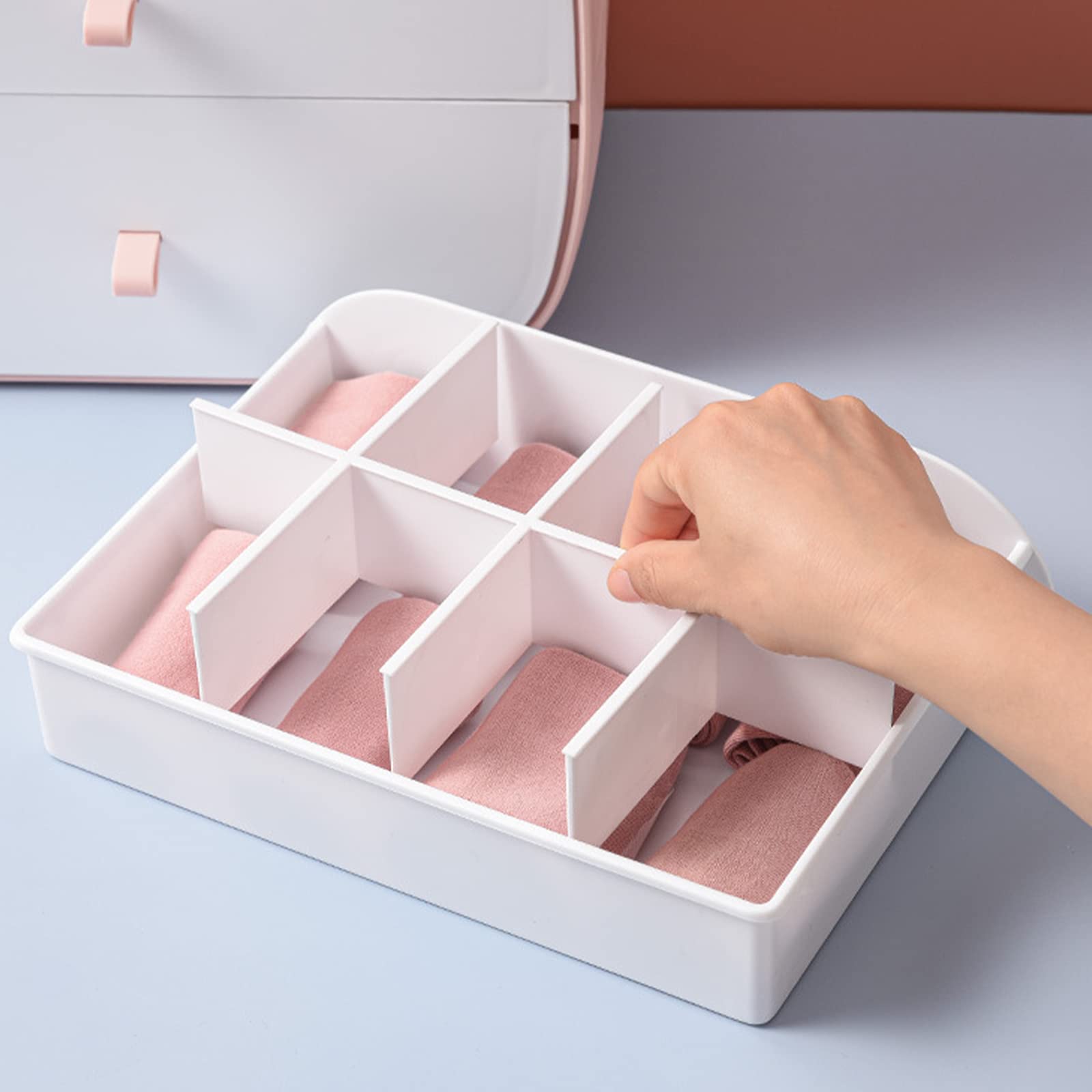 Foldable ABS Plastic Storage Boxes & Closet Organizers - Washable Wardrobe Drawer with 1/8/12 Grids for Clothes, Jeans, T-Shirts, Socks & Underwear | Perfect for Home, Bedroom & Closet Organization