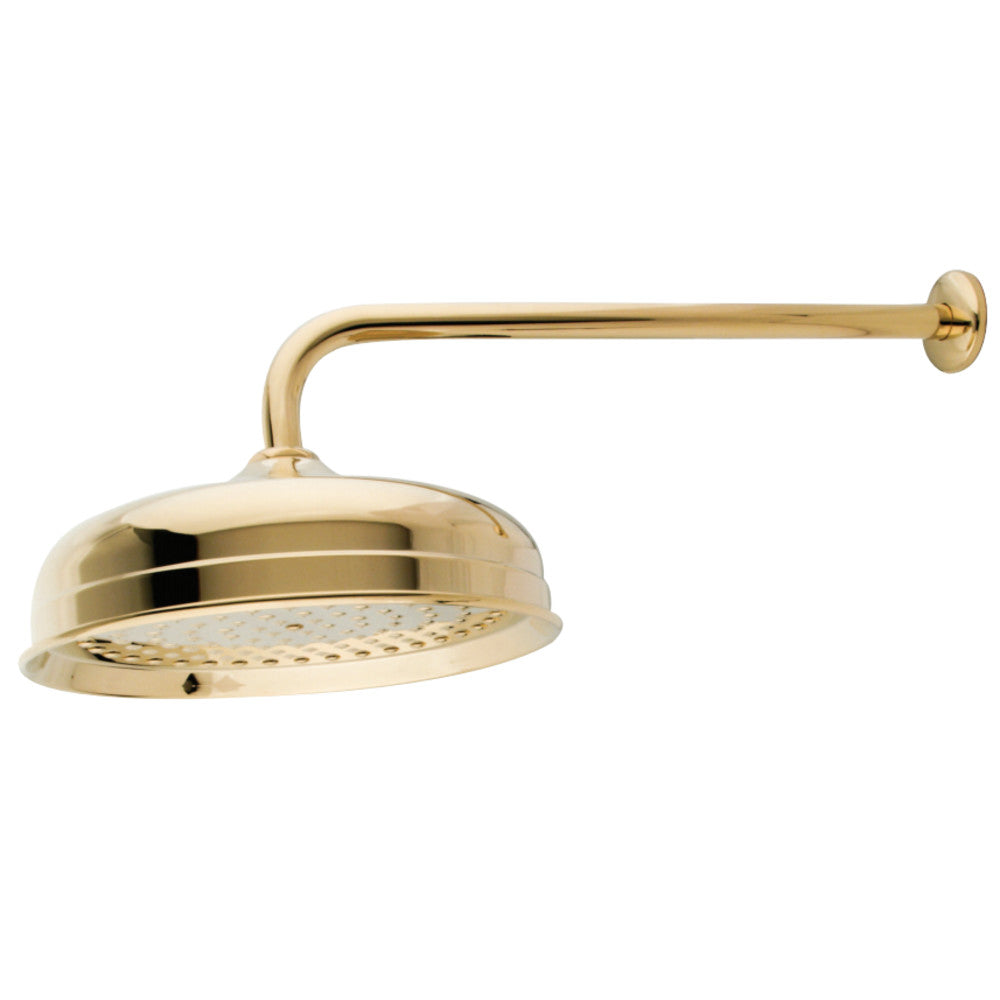 Kingston Brass K225K12 Trimscape 10 Inch Showerhead with 17 Inch Shower Arm - Polished Brass Finish for Bathroom & Shower Upgrade | High Pressure Rainfall Shower Head for Spa-Like Experience