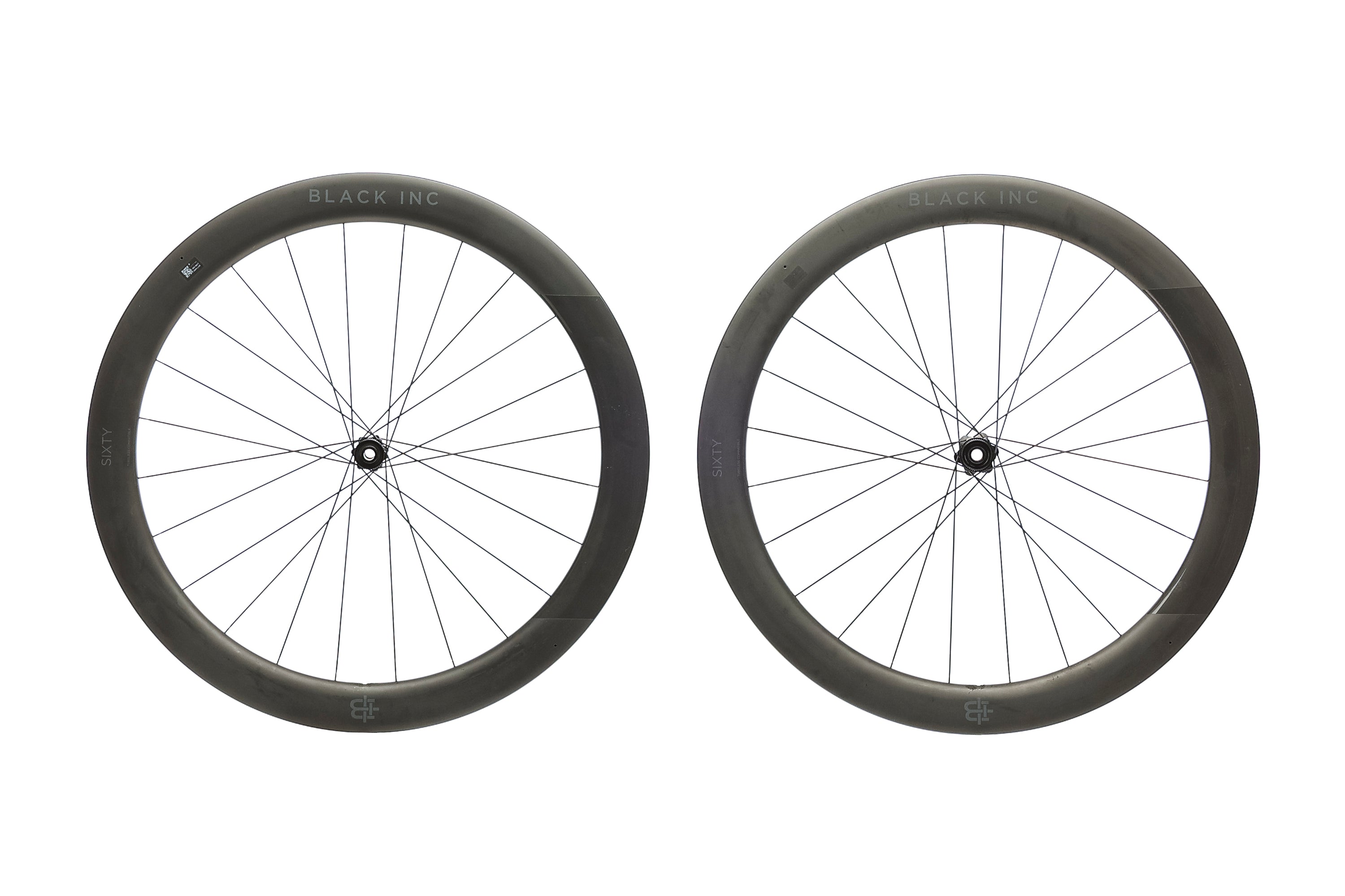 Black Inc Sixty Carbon Tubeless 700c Wheelset - Lightweight Aero Road Bike Wheels for Racing & Performance Cycling | Perfect for Road Racers & Triathletes