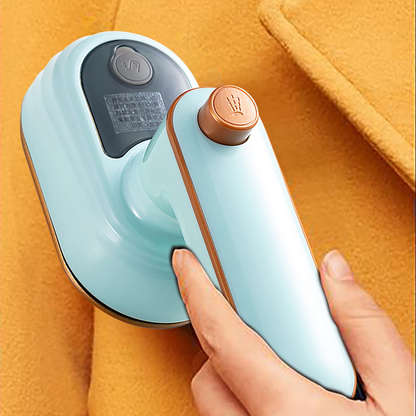 Upgrade Portable Mini Ironing Machine - 180° Rotatable Handheld Steam Iron for Clothes | Foldable Travel Garment Steamer for Fabric & Wrinkles Removal | Perfect for Home, Office, Travel & Business Trips (Light Blue)
