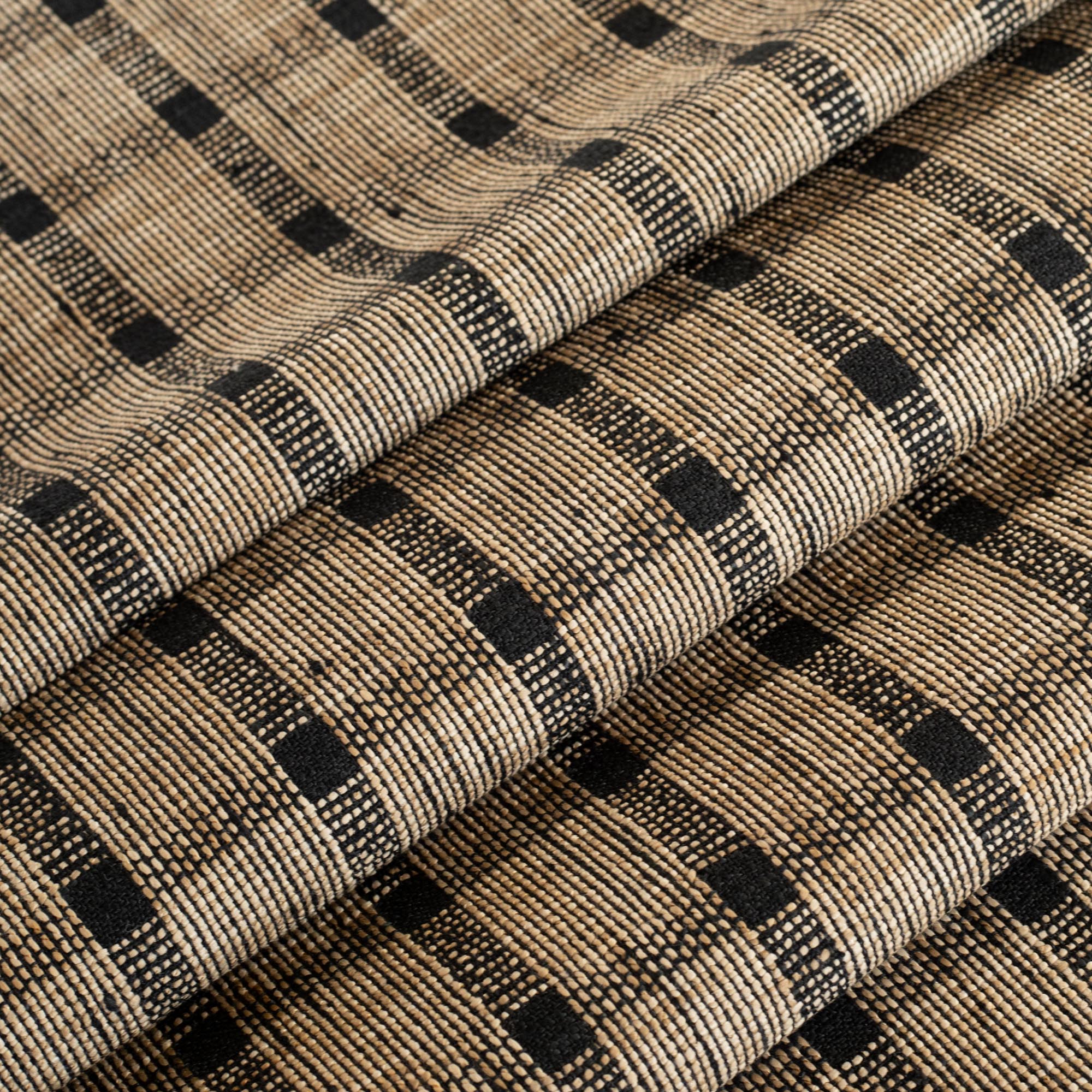 Premium Harriet Check Fabric - Espresso Brown Cotton Blend for Upholstery, Curtains & Home Decor | Durable & Stylish Textile for DIY Sewing Projects
