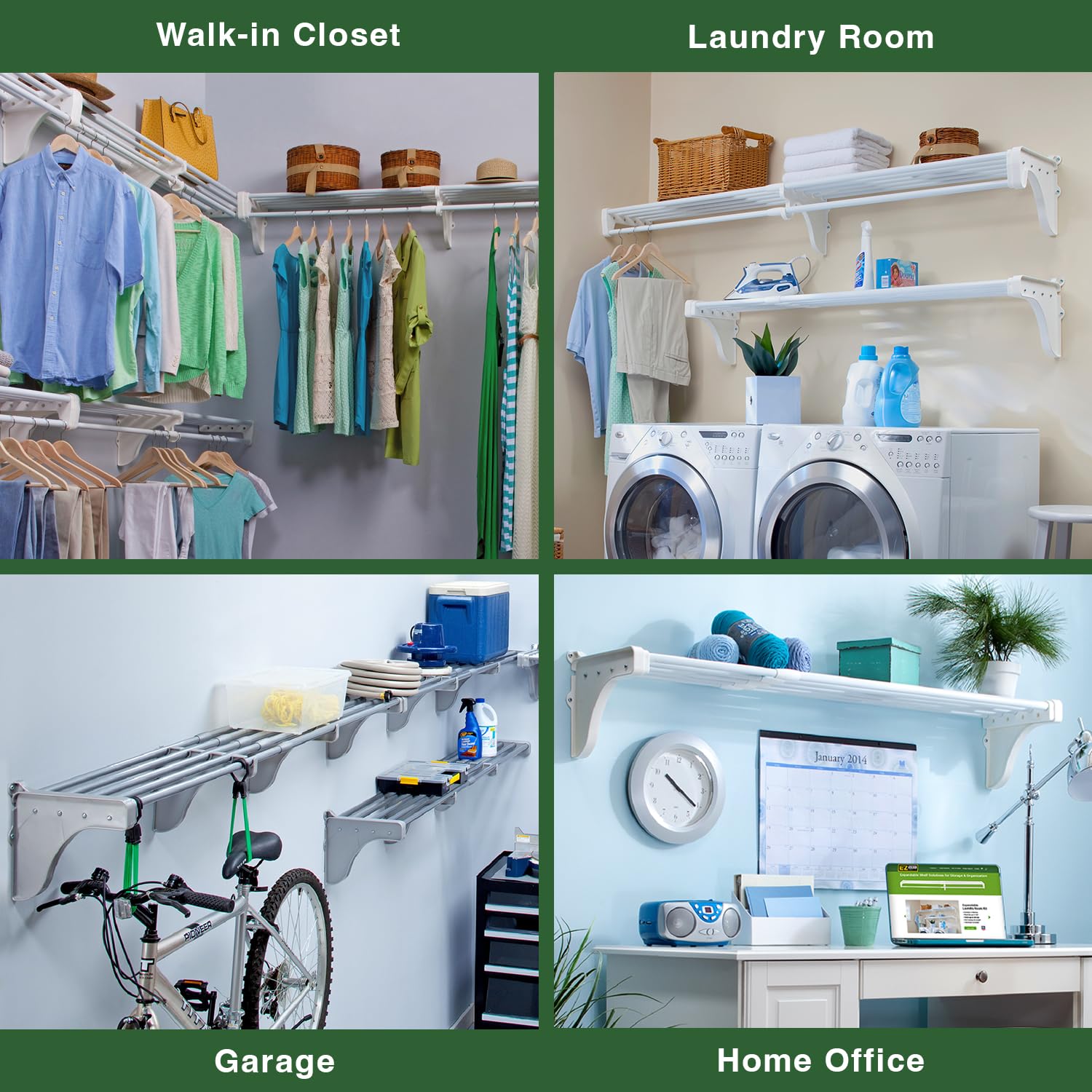 EZ SHELF - Expandable Closet Shelf with Hanging Rod (29