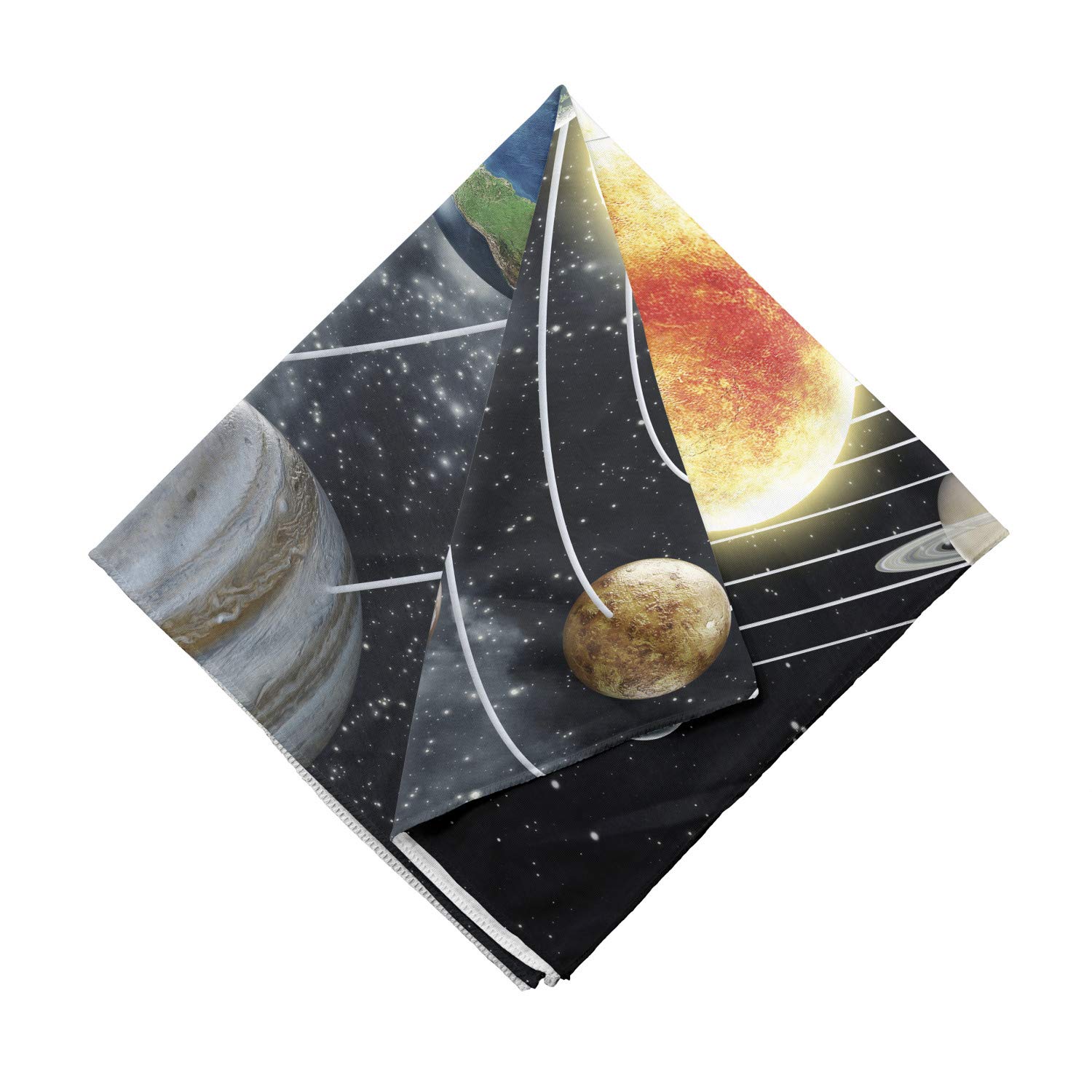 Ambesonne Solar System Planets Bandana - Unisex Space-Themed Head & Neck Scarf for Men & Women - Perfect for Outdoor Activities, Concerts, and Cosplay