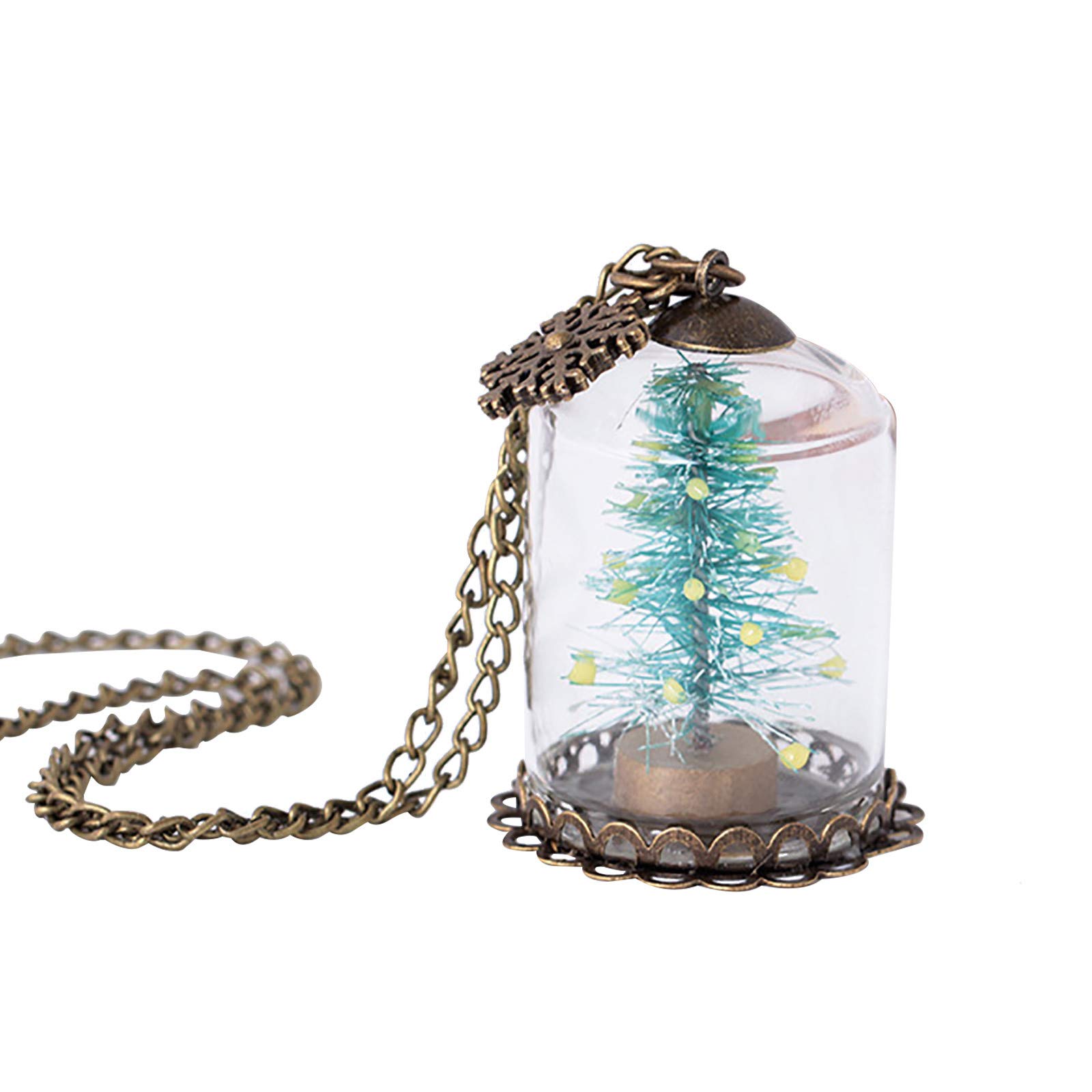 Glow in the Dark Clavicle Necklace for Women - Christmas Tree Pendant Fashion Jewelry, Luminous Green Xmas & Birthday Gift for Girls - Perfect for Parties, Night Out, and Holiday Celebrations