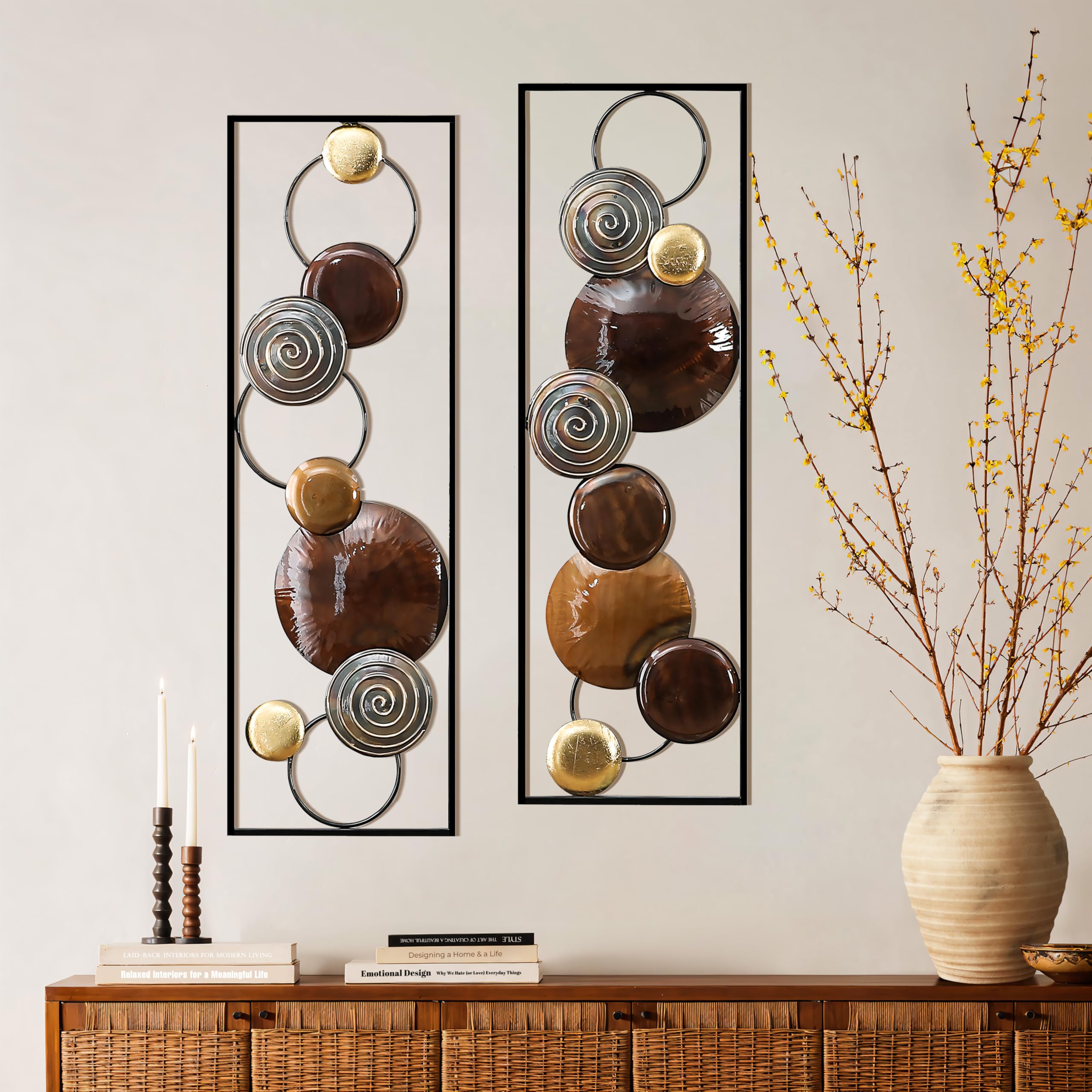 LuxenHome 2-Piece Abstract Metal Wall Art Decor - 36